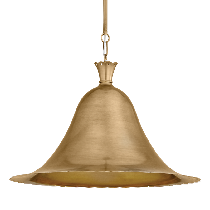 Hudson Valley Lighting Asbury Small Pendant in Patina Brass, primary product view