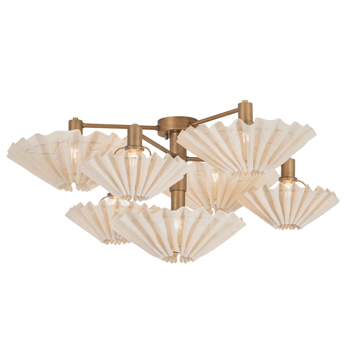Corbett Lighting Tremblant Large Semi Flush Mount in Patina Gold Leaf, primary product view