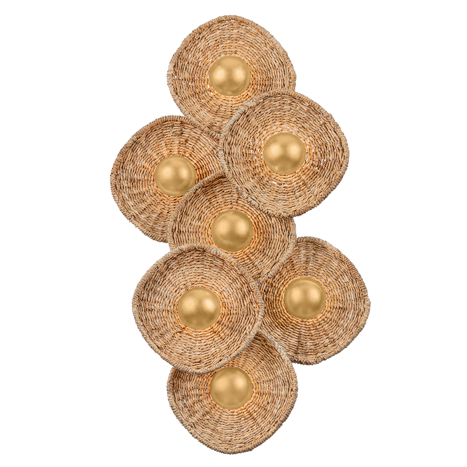 Corbett Lighting Colline Wall Sconce in Vintage Gold Leaf, primary product view