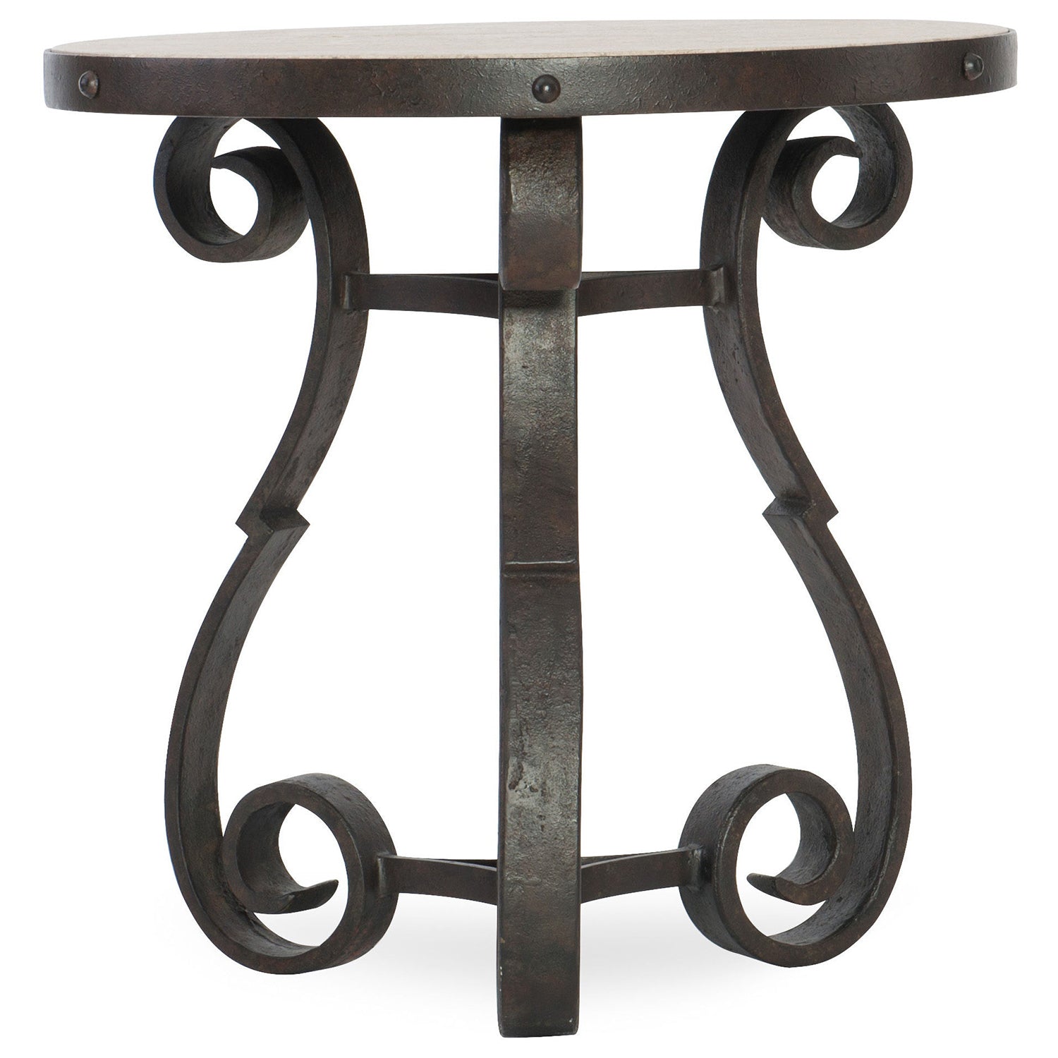 Hooker Furniture Luckenbach Metal and Stone End Table