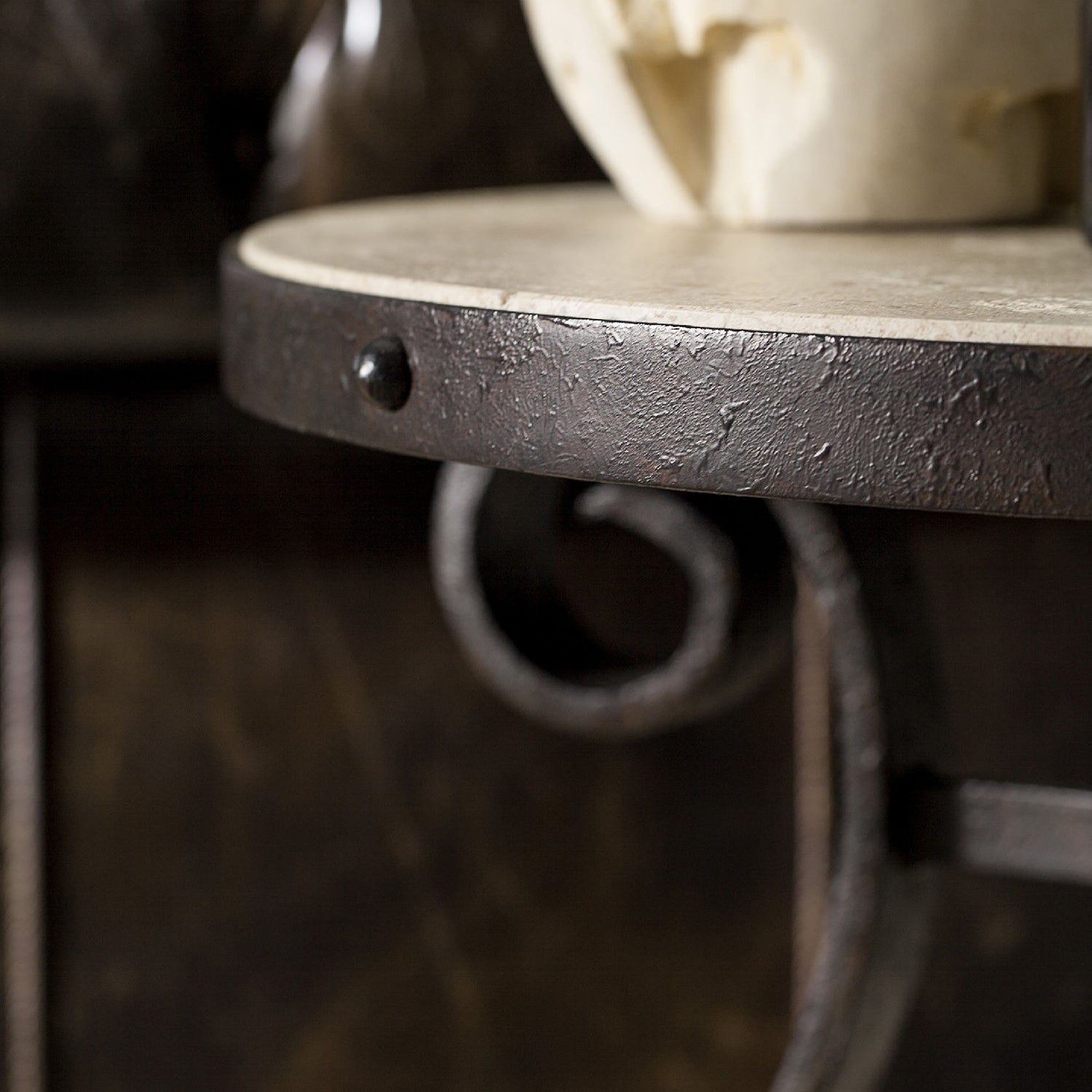 Hooker Furniture Luckenbach Metal and Stone End Table