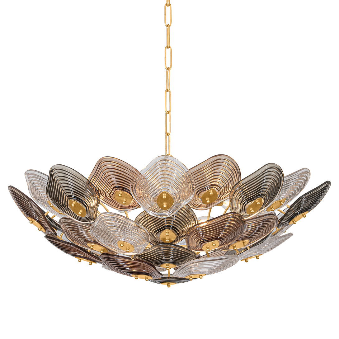 Corbett Lighting Rubellite Medium Chandelier in Vintage Gold Leaf, primary product view