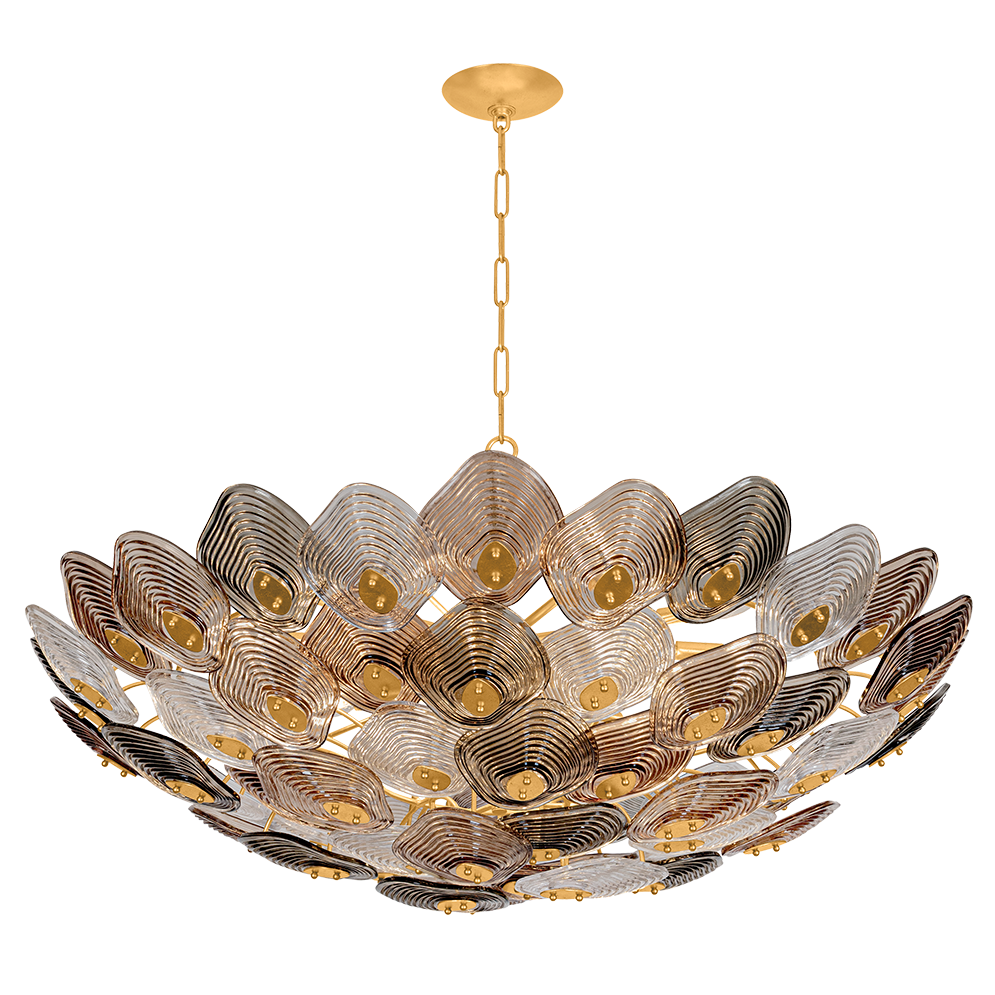 Corbett Lighting Rubellite Large Chandelier in Vintage Gold Leaf, primary product view