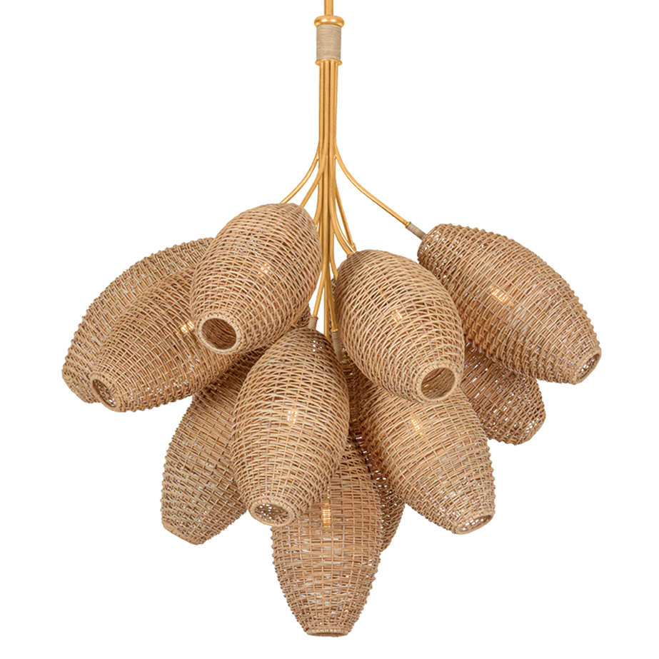 Corbett Lighting Karpathos Medium Chandelier in Vintage Gold Leaf, primary product view