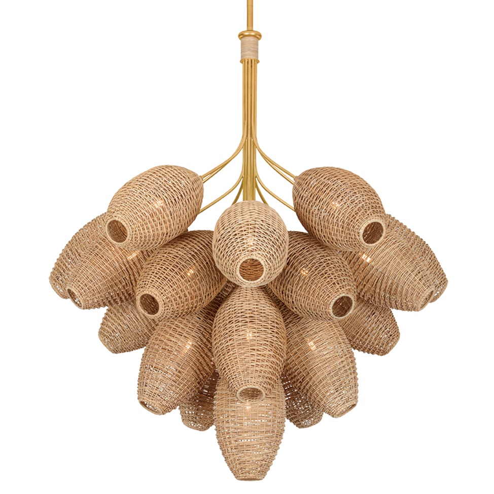 Corbett Lighting Karpathos Large Chandelier in Vintage Gold Leaf, primary product view