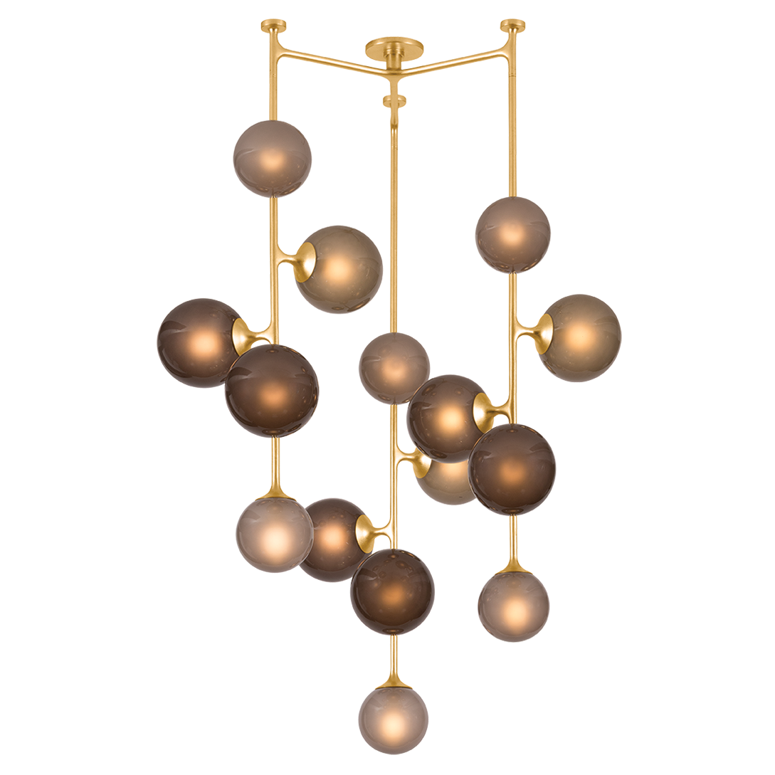 Corbett Lighting Sunstone Small Chandelier in Vintage Gold Leaf, primary product view