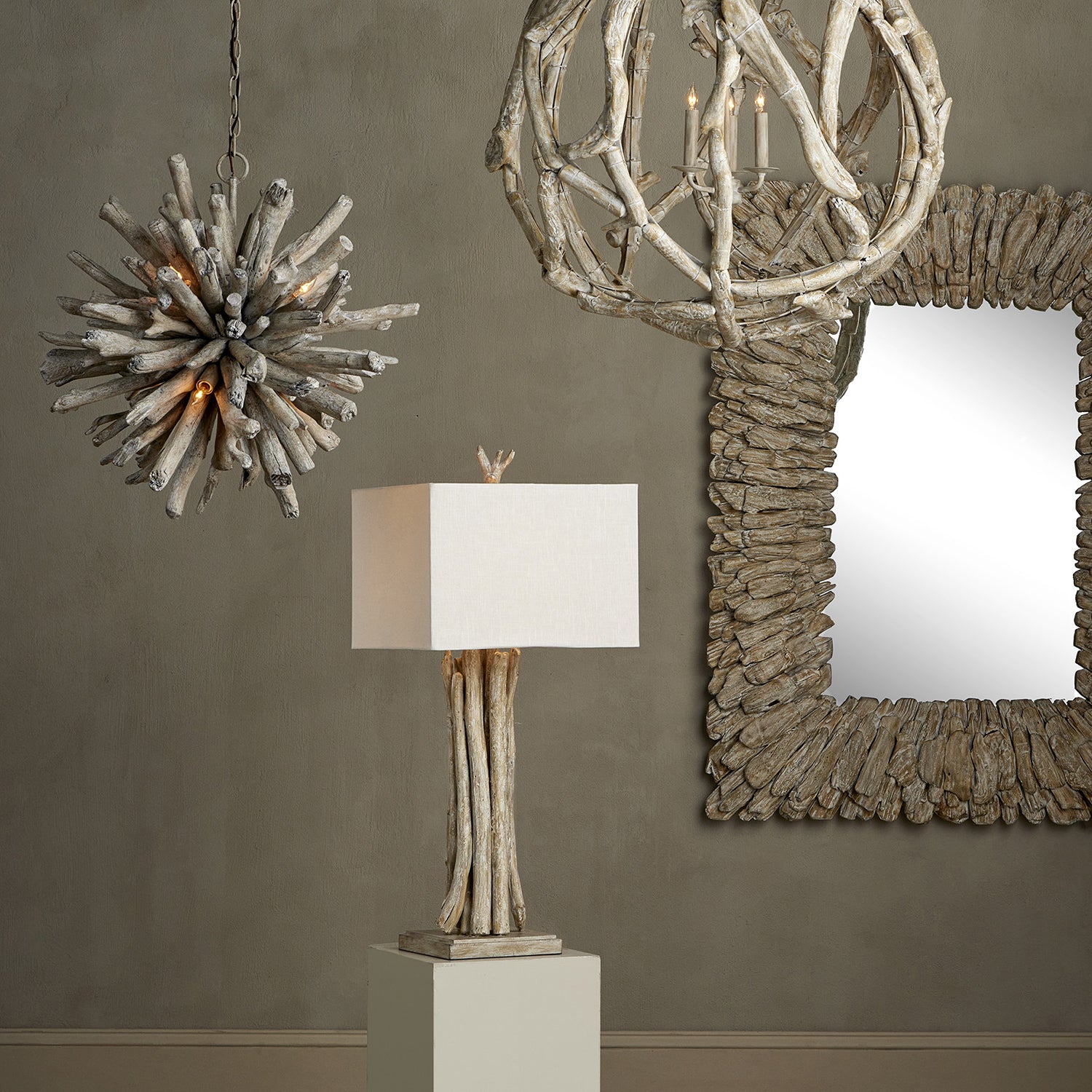 Currey & Co Driftwood Table Lamp