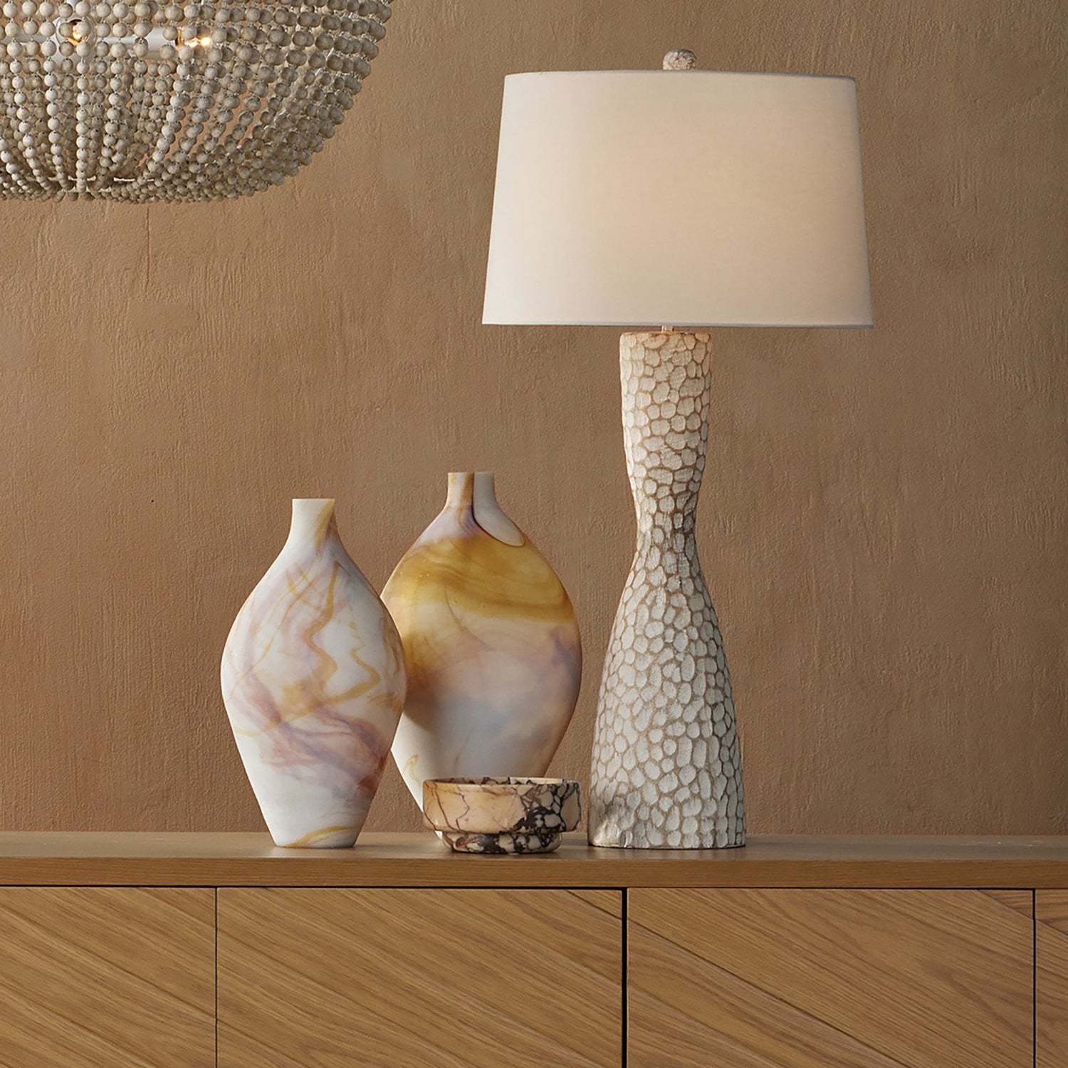 Currey & Co Edwell Whitewash Table Lamp