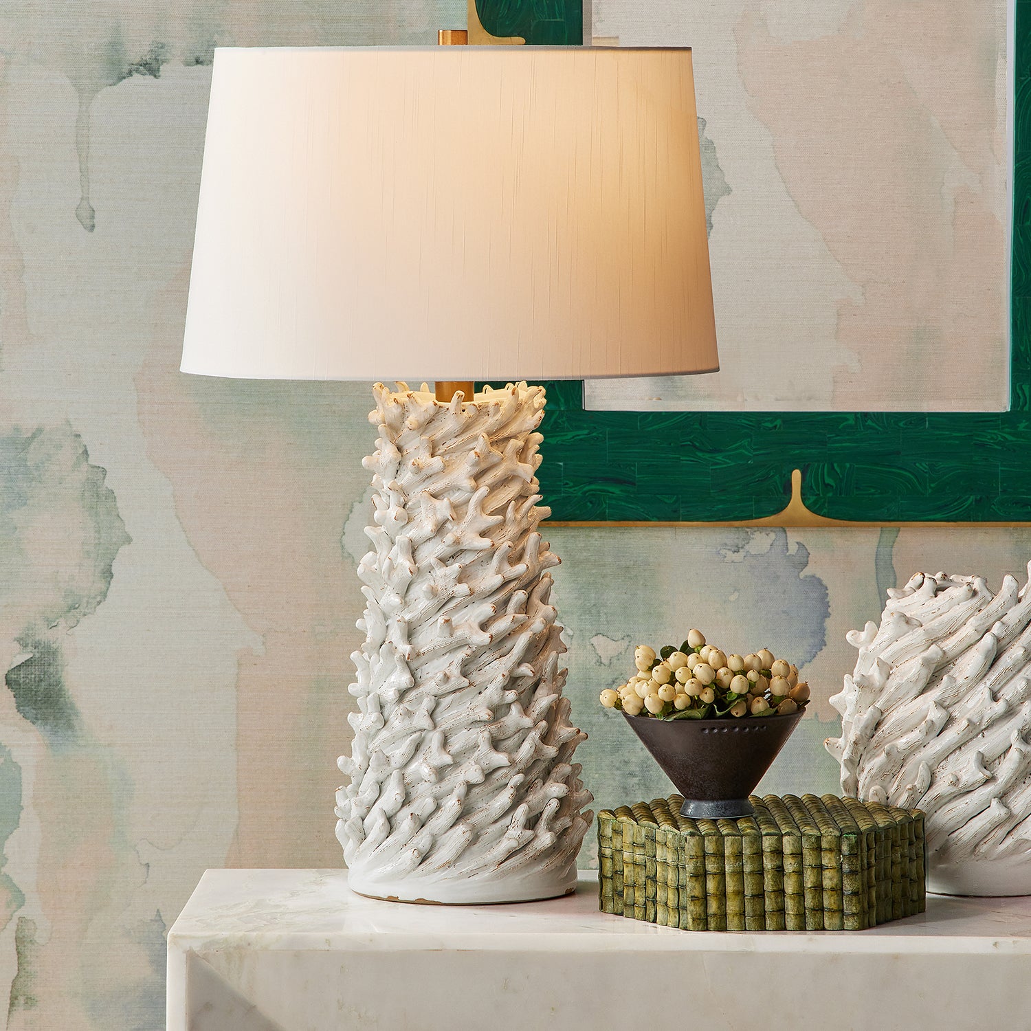 Currey & Co Seadrift White Table Lamp