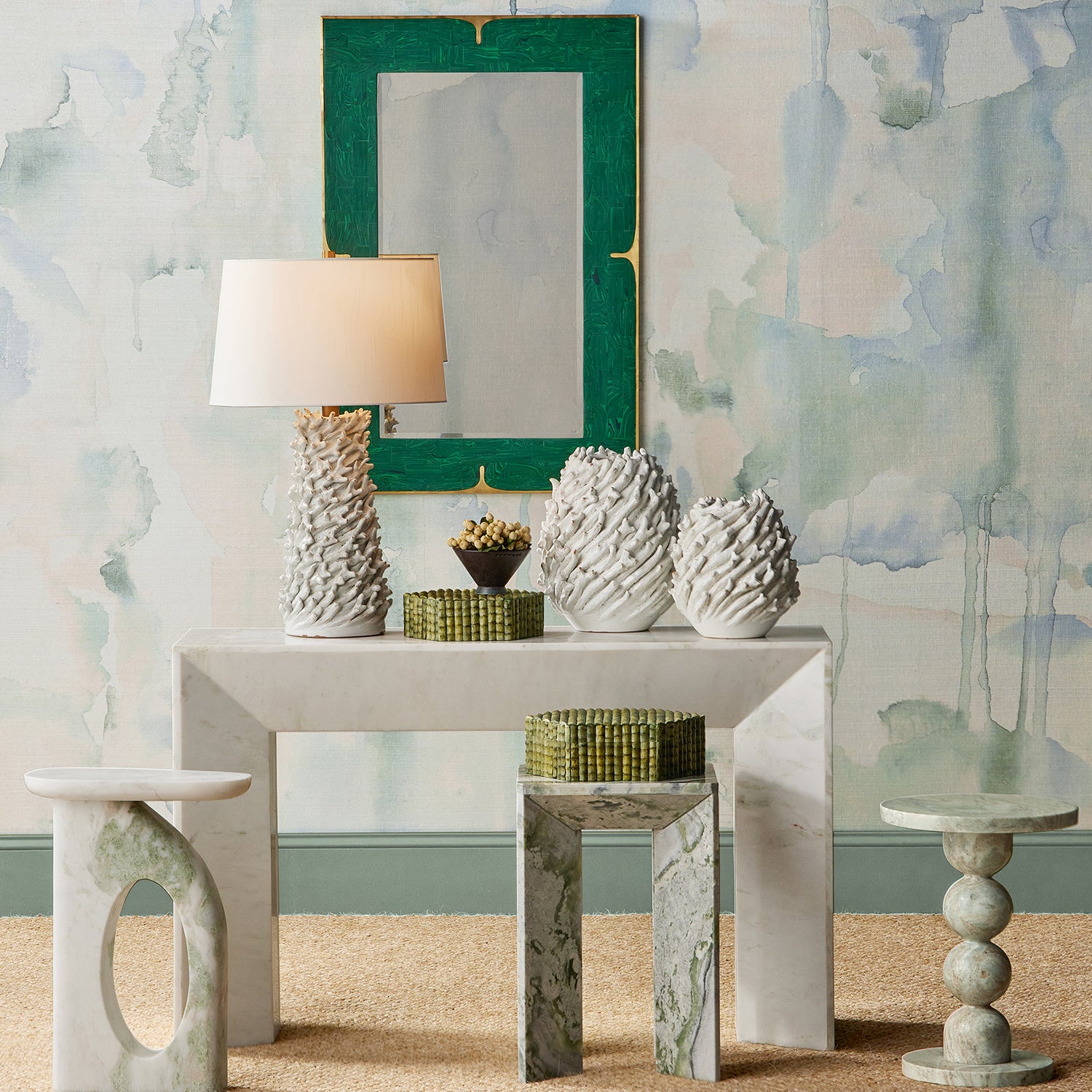 Currey & Co Seadrift White Table Lamp