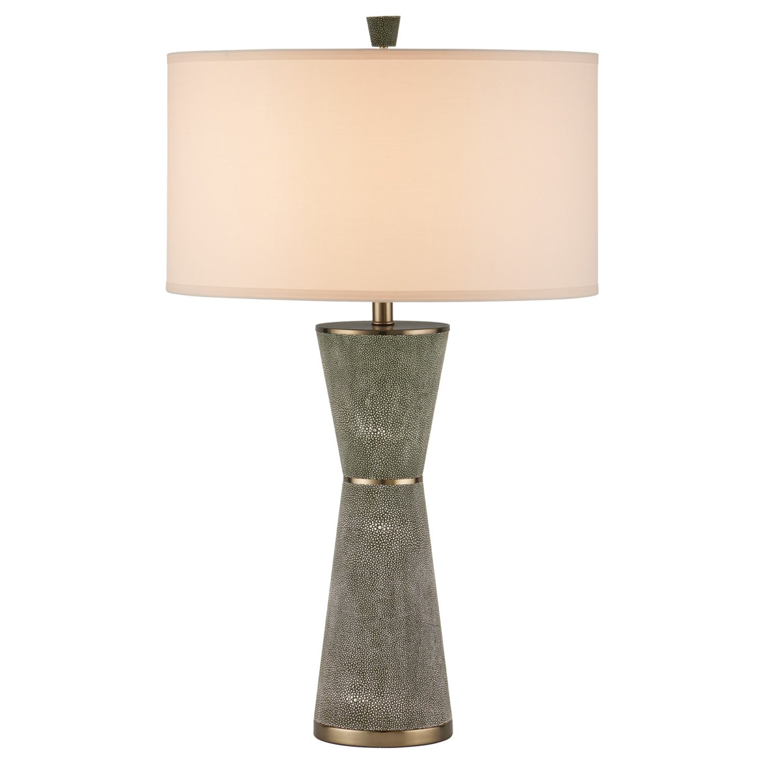 Currey & Co Galuchat Green Hourglass Table Lamp