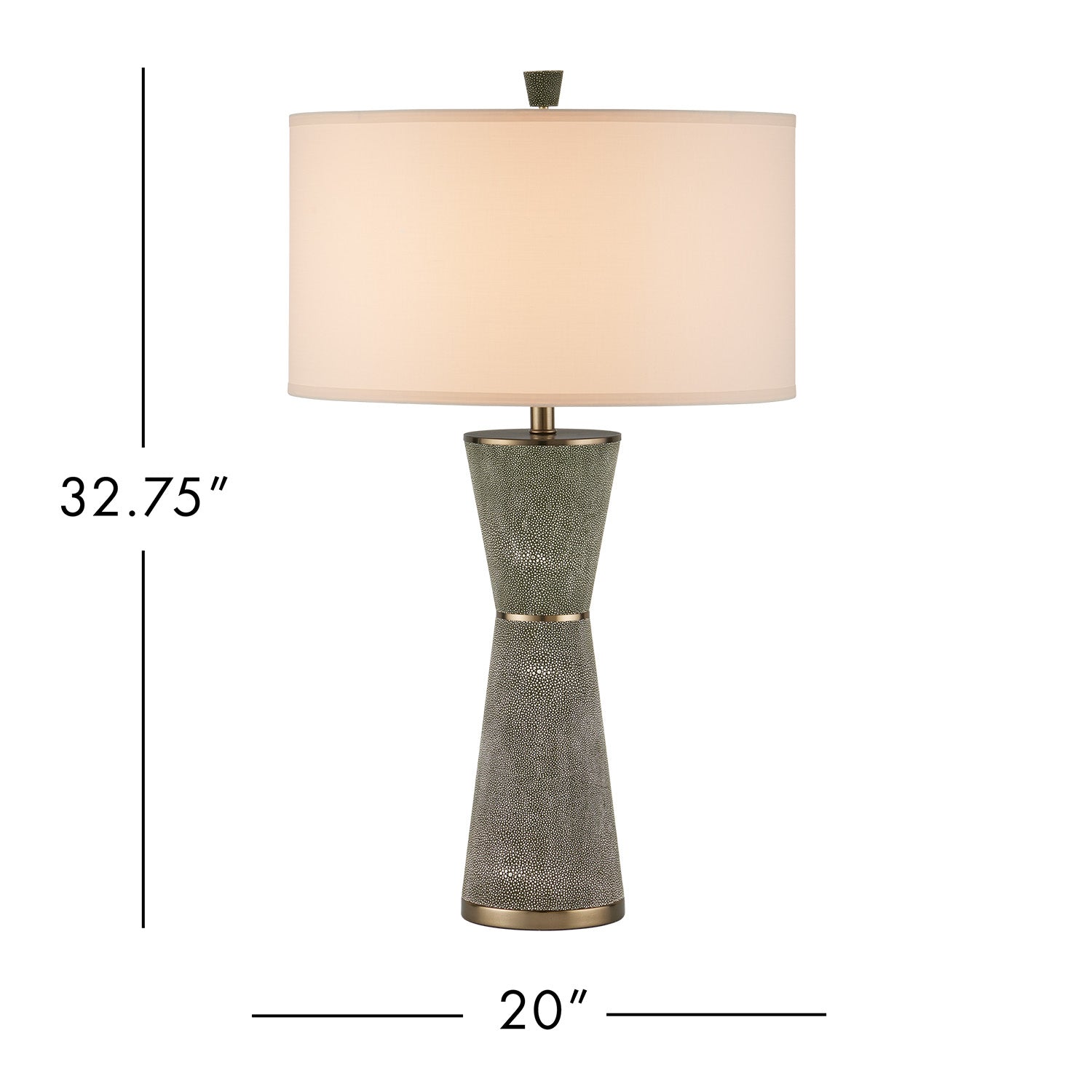 Currey & Co Galuchat Green Hourglass Table Lamp