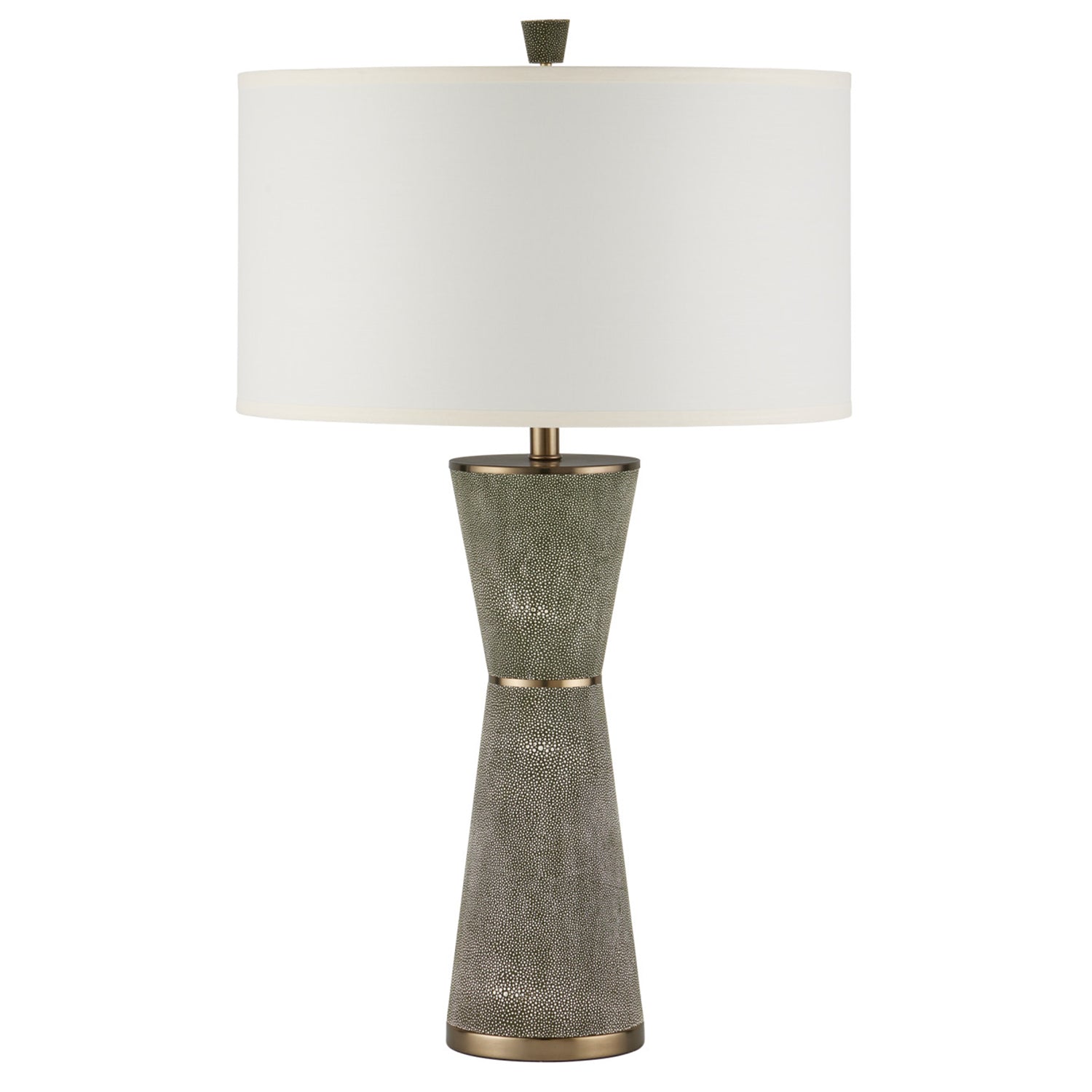 Currey & Co Galuchat Green Hourglass Table Lamp