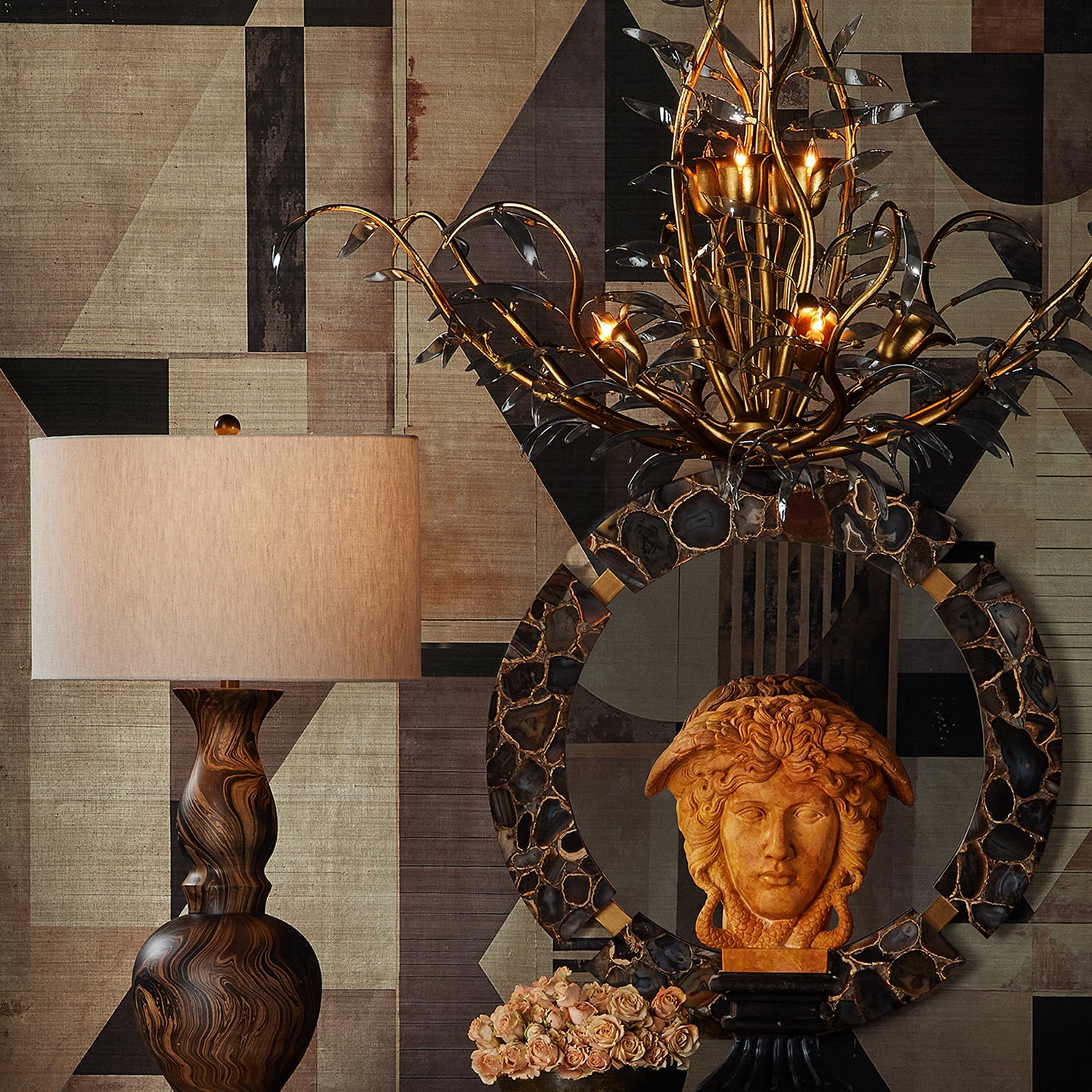 Currey & Co Carterton Brown Table Lamp