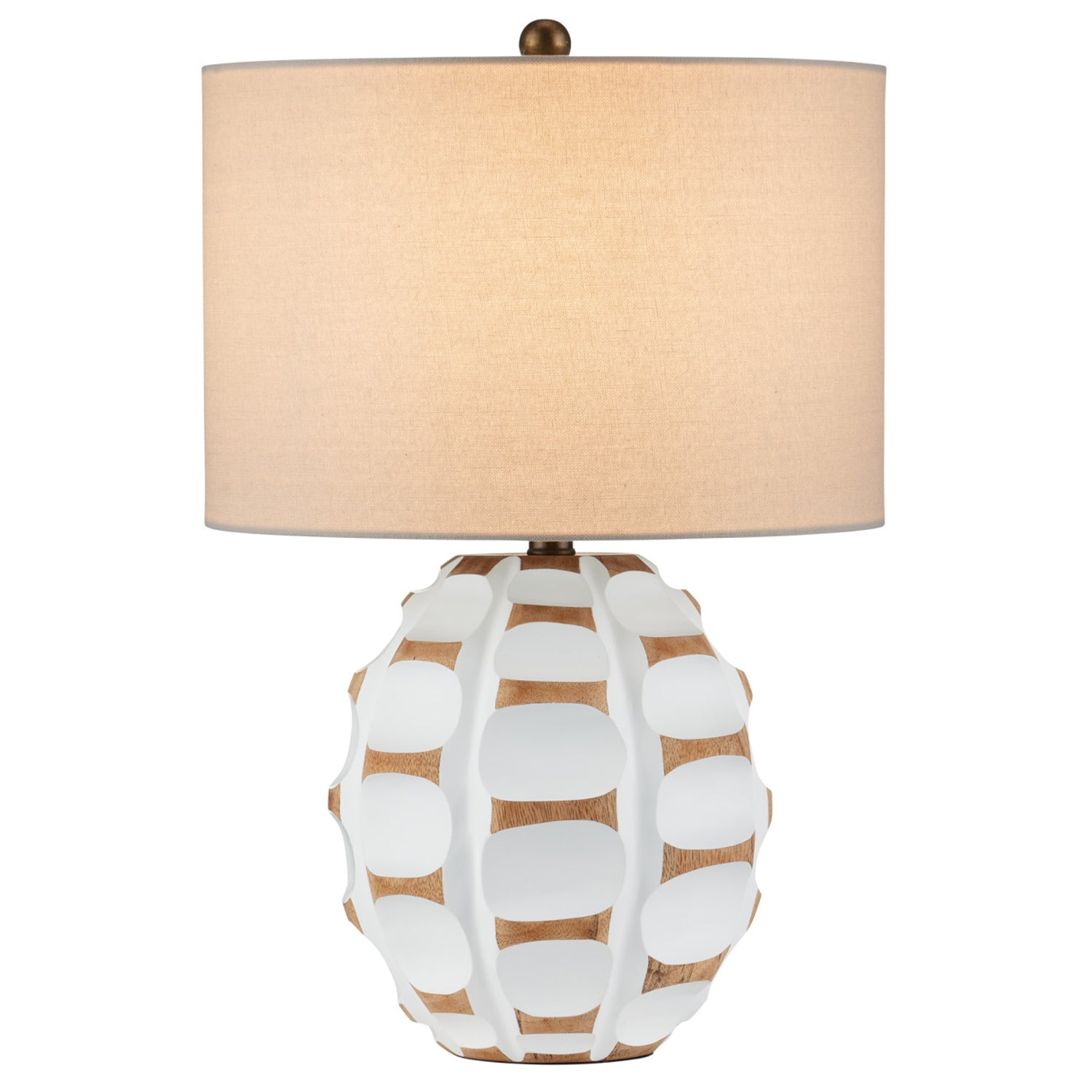 Currey & Co Betel Nut White Table Lamp
