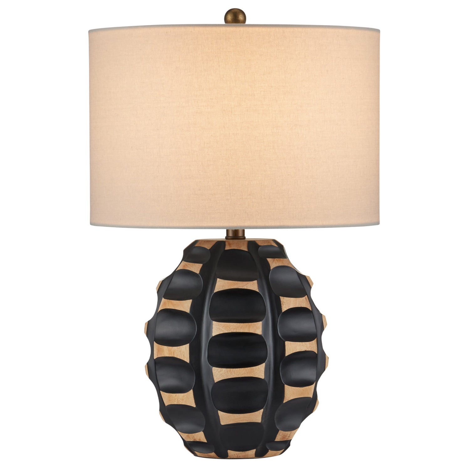 Currey & Co Betel Nut Black Table Lamp