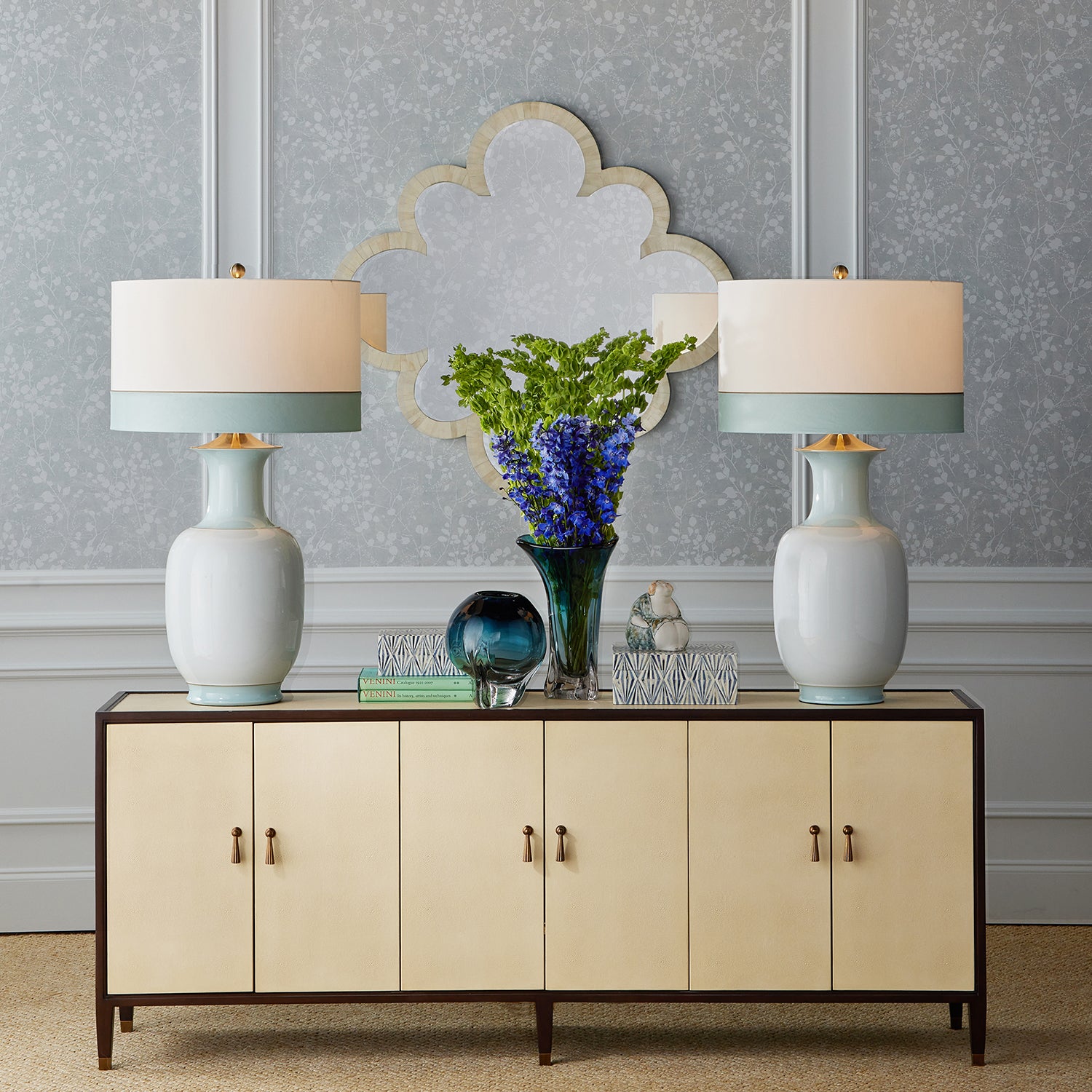 Currey & Co Kora Large Blue Table Lamp