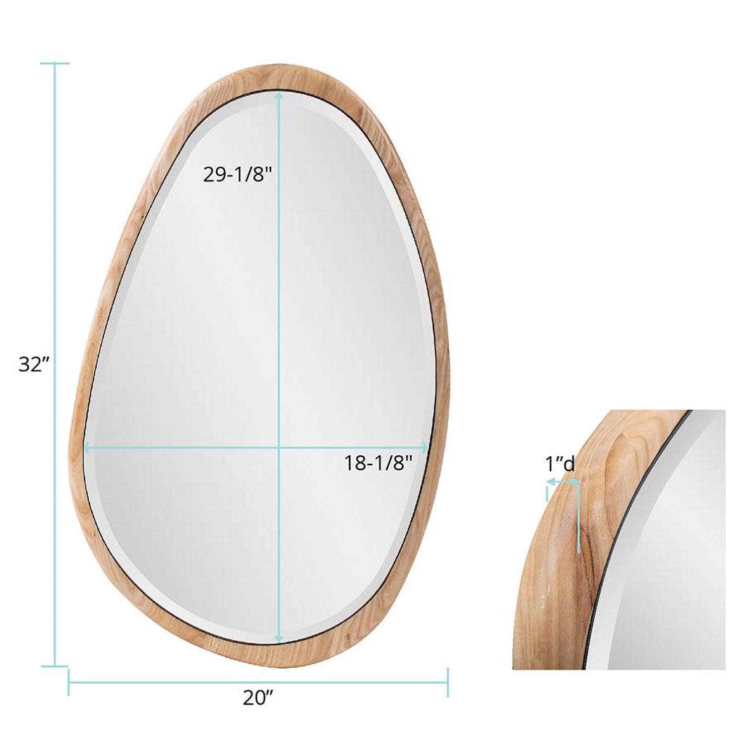 Dragmar Asymmetrical Wood Wall Mirror