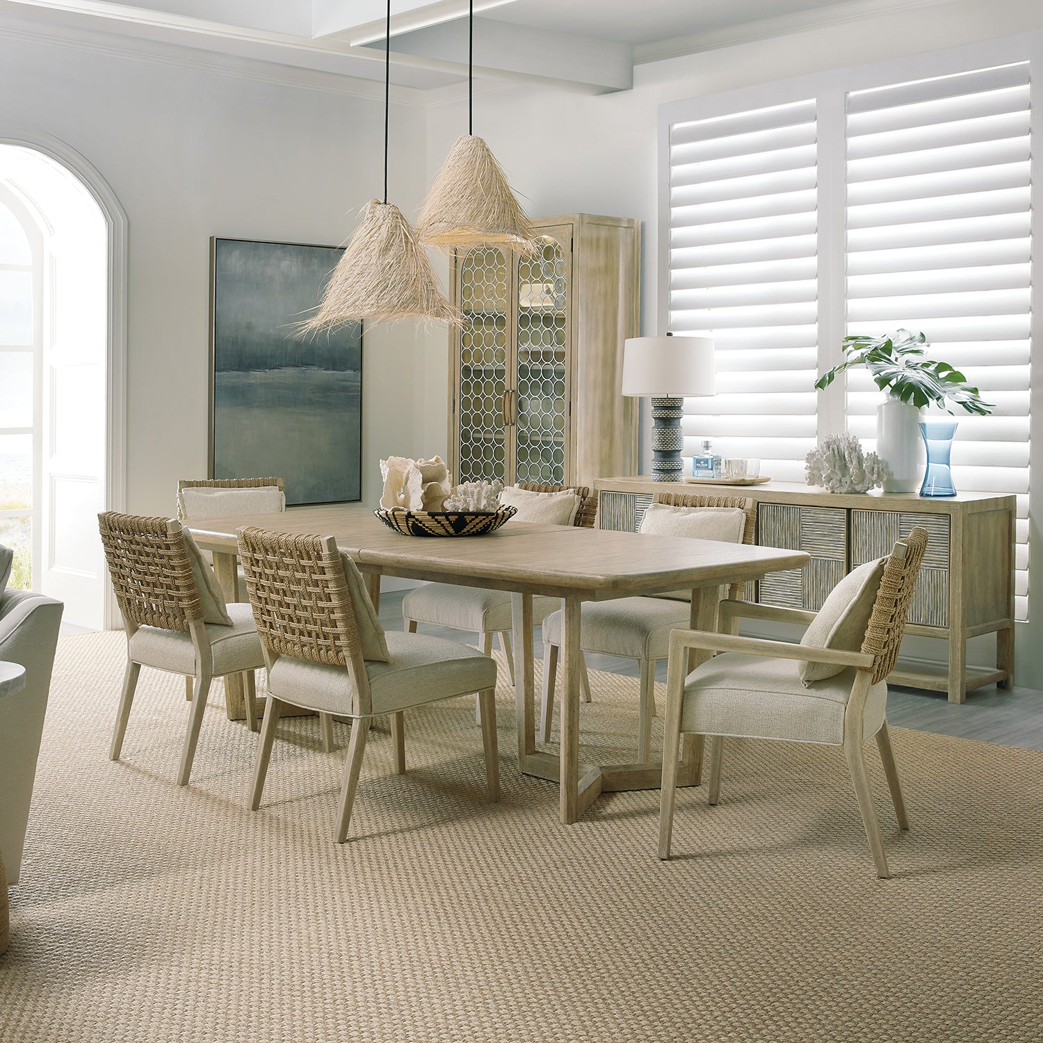 Hooker Furniture Surfrider Woven Back Side Chair Set of 2