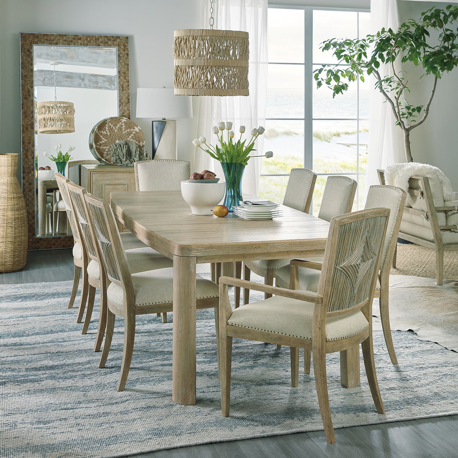 Hooker Furniture Surfrider Carved Back Arm Chair Set of 2