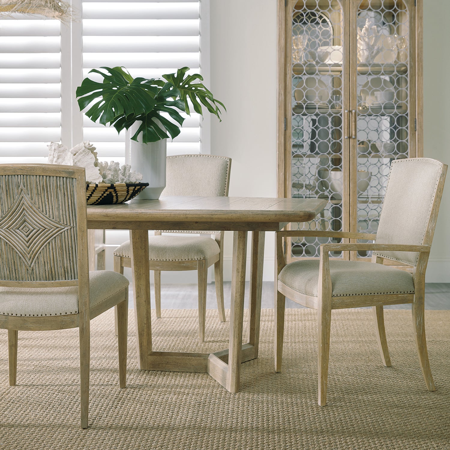 Hooker Furniture Surfrider Carved Back Arm Chair Set of 2