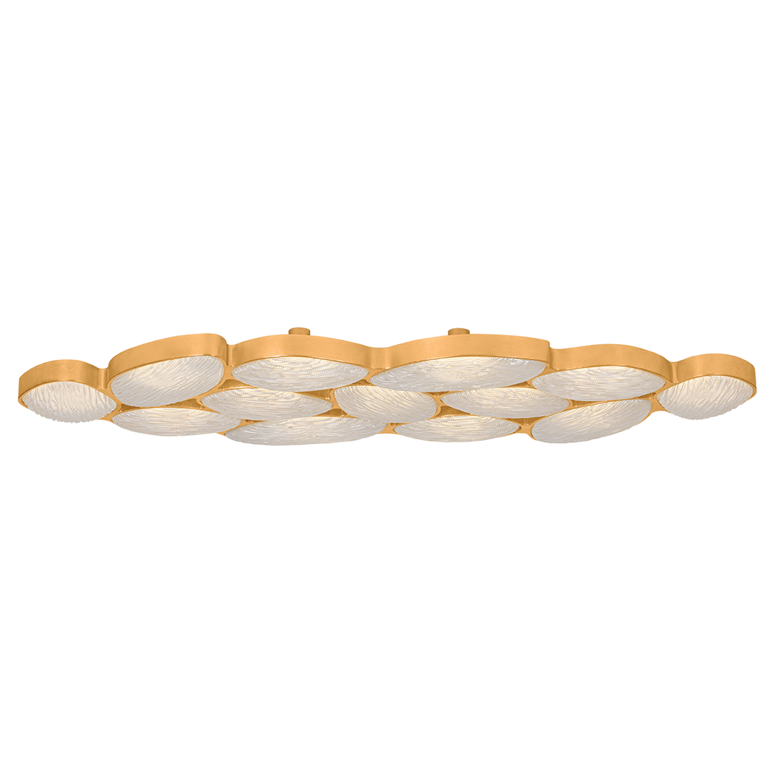 Corbett Lighting Kitz Small Semi Flush Mount in Vintage Gold Leaf, primary product view