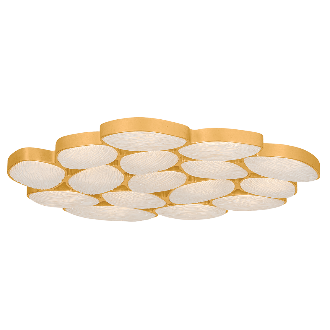 Corbett Lighting Kitz Large Semi Flush Mount in Vintage Gold Leaf, primary product view