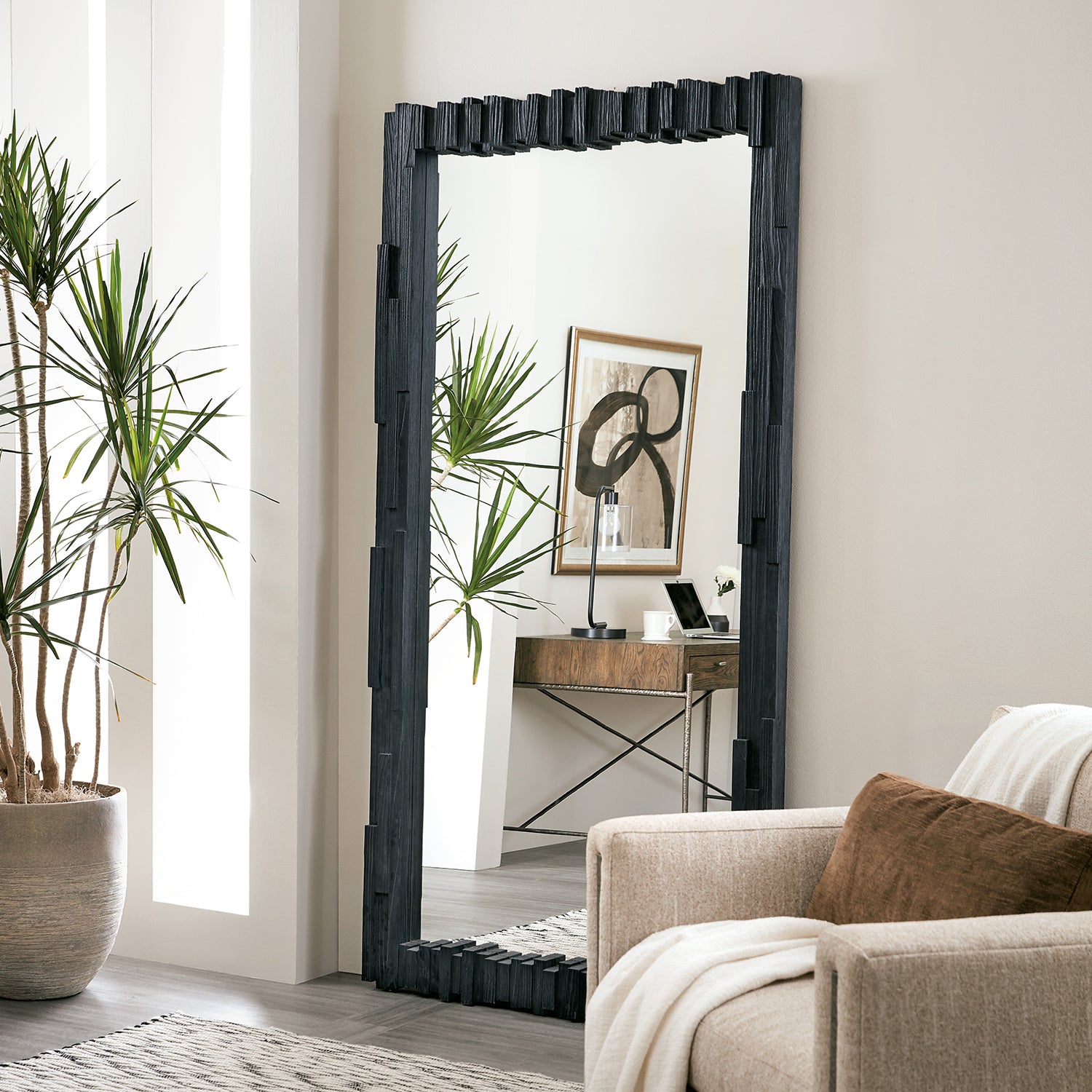 Hooker Furniture Chapman Shou Sugi Ban Floor Mirror