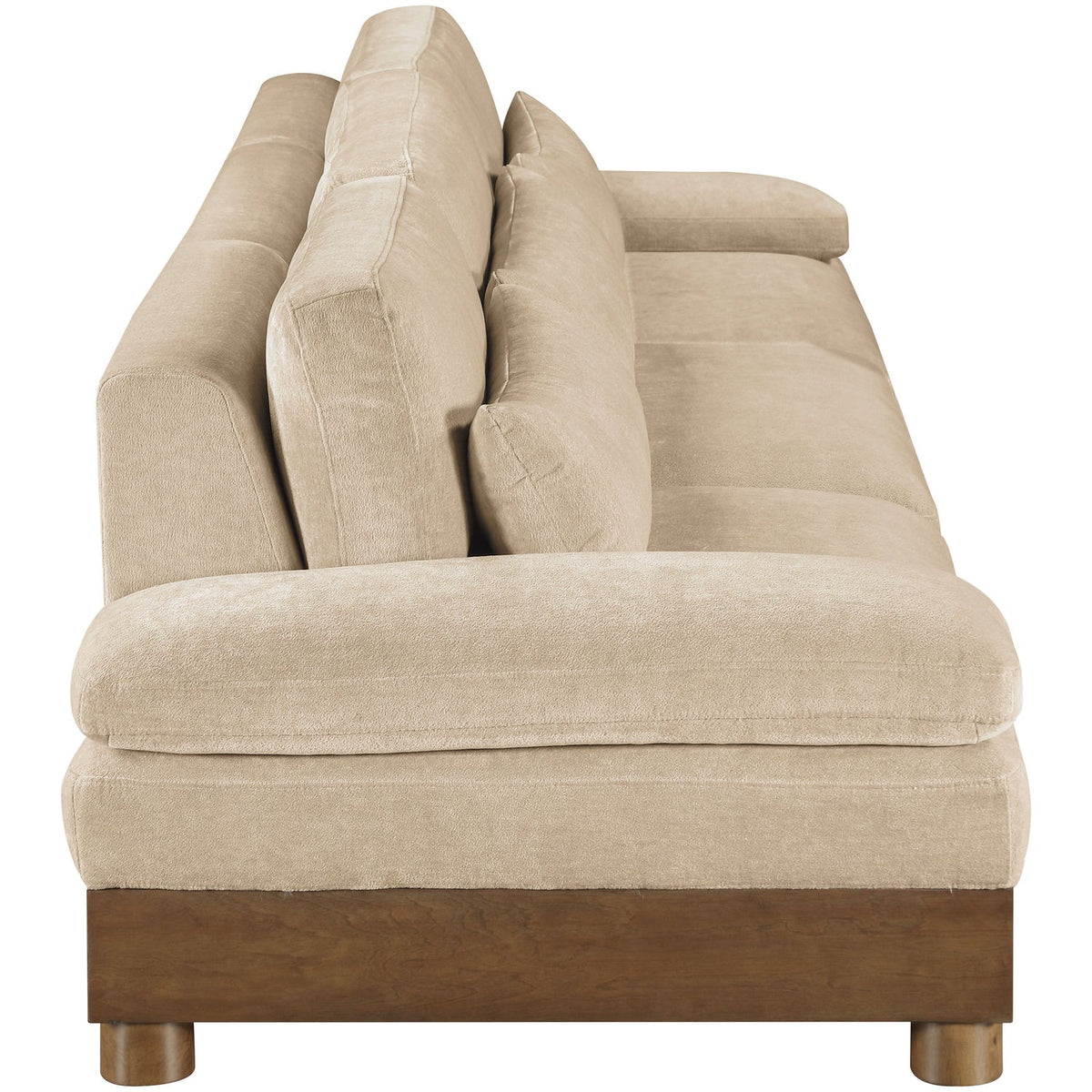 Turin 13 5 .5in Beige Chenille Fabric Upholstered 3 Piece. Modular Sofa