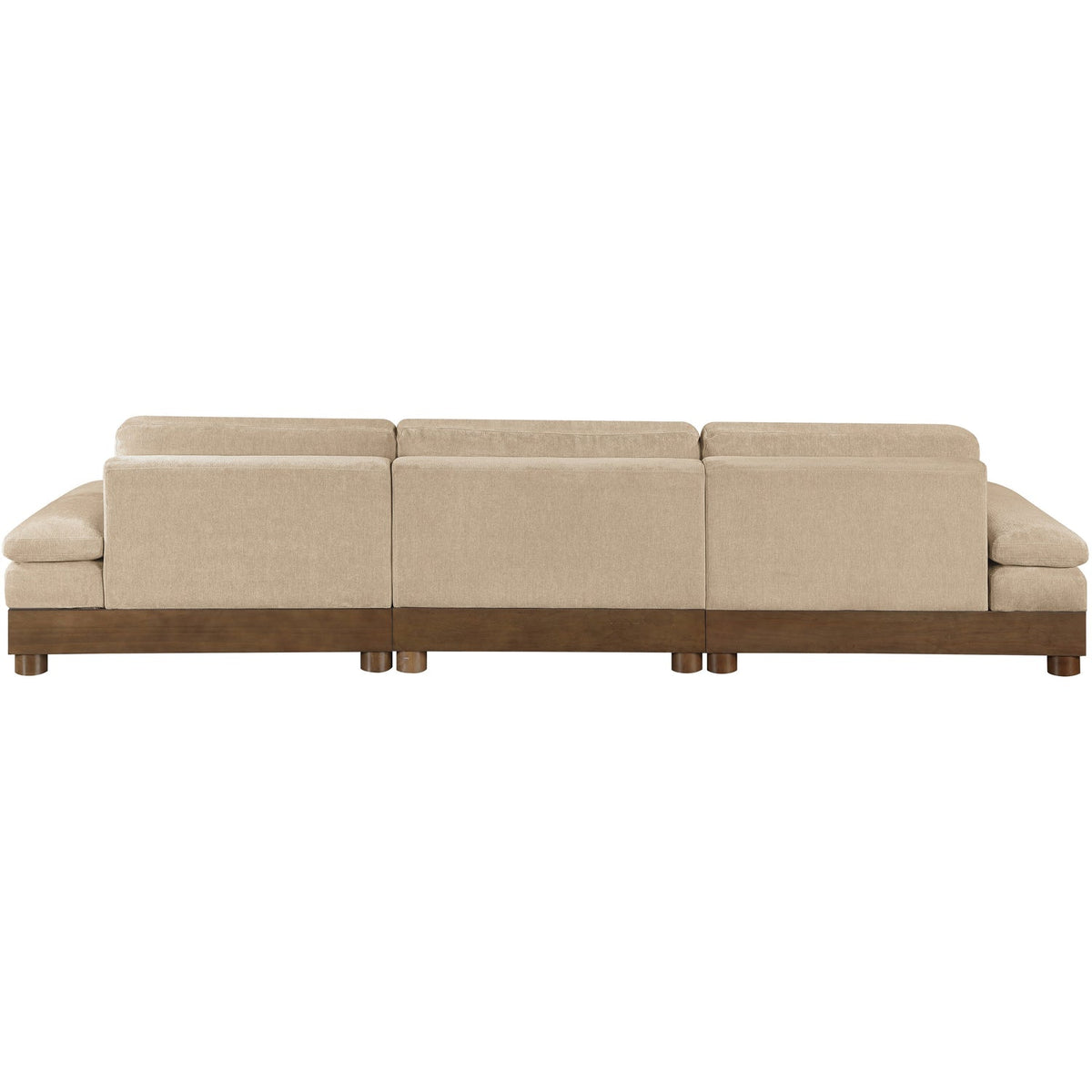 Turin 13 5 .5in Beige Chenille Fabric Upholstered 3 Piece. Modular Sofa