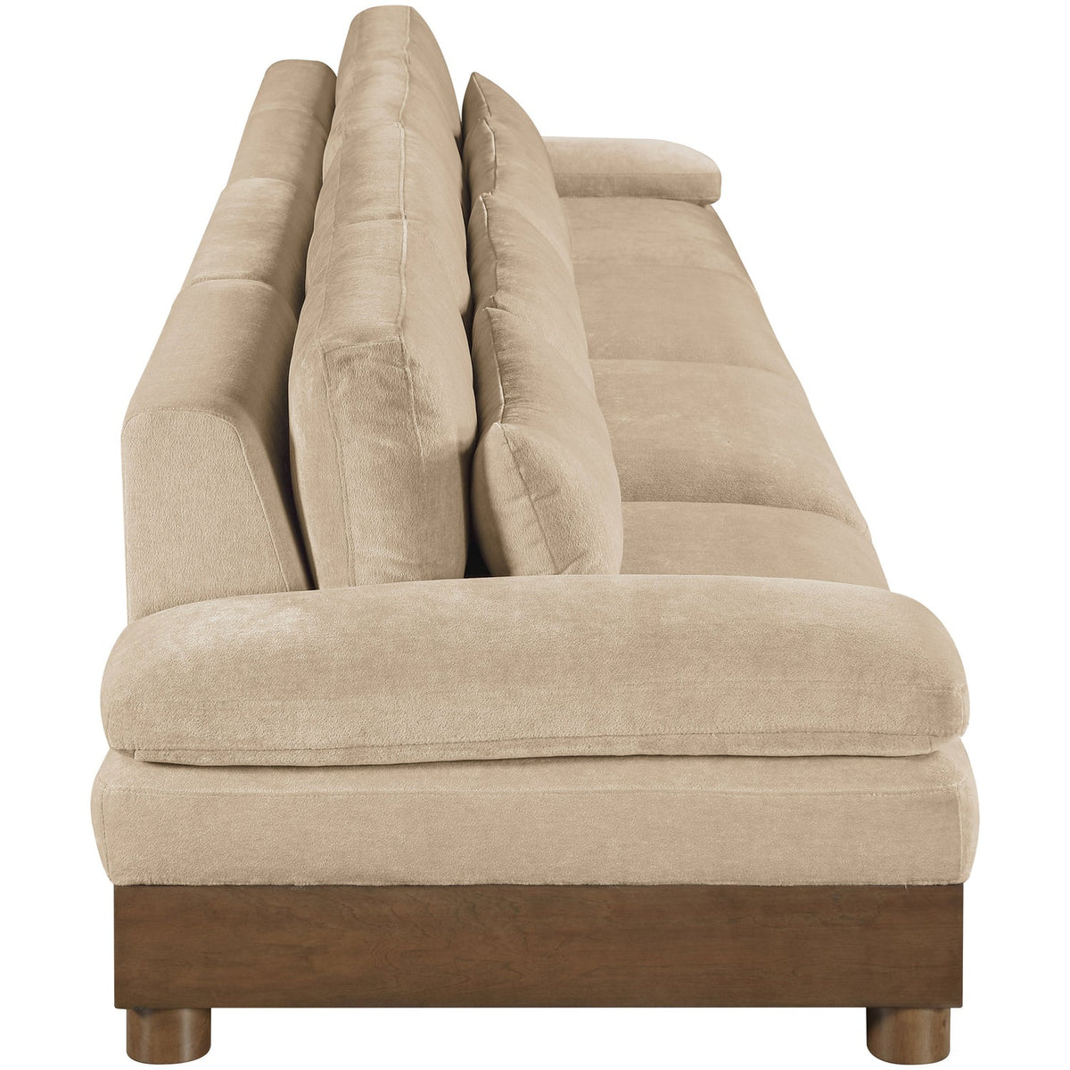 Turin 175.5in Beige Chenille Fabric Upholstered 4 Piece Modular Sofa