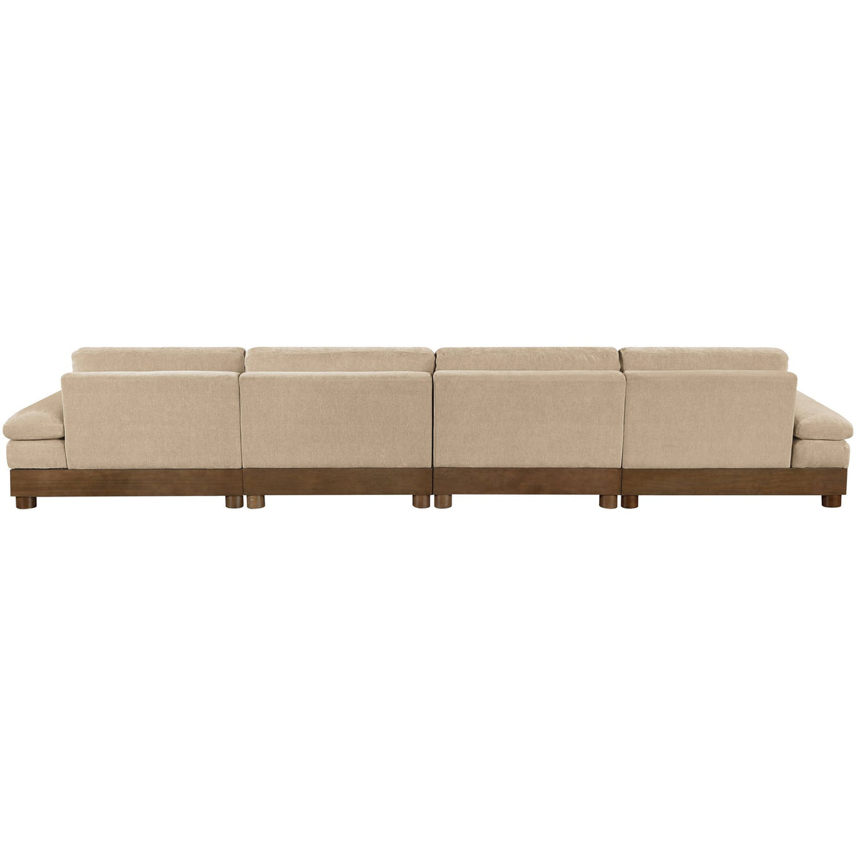 Turin 175.5in Beige Chenille Fabric Upholstered 4 Piece Modular Sofa