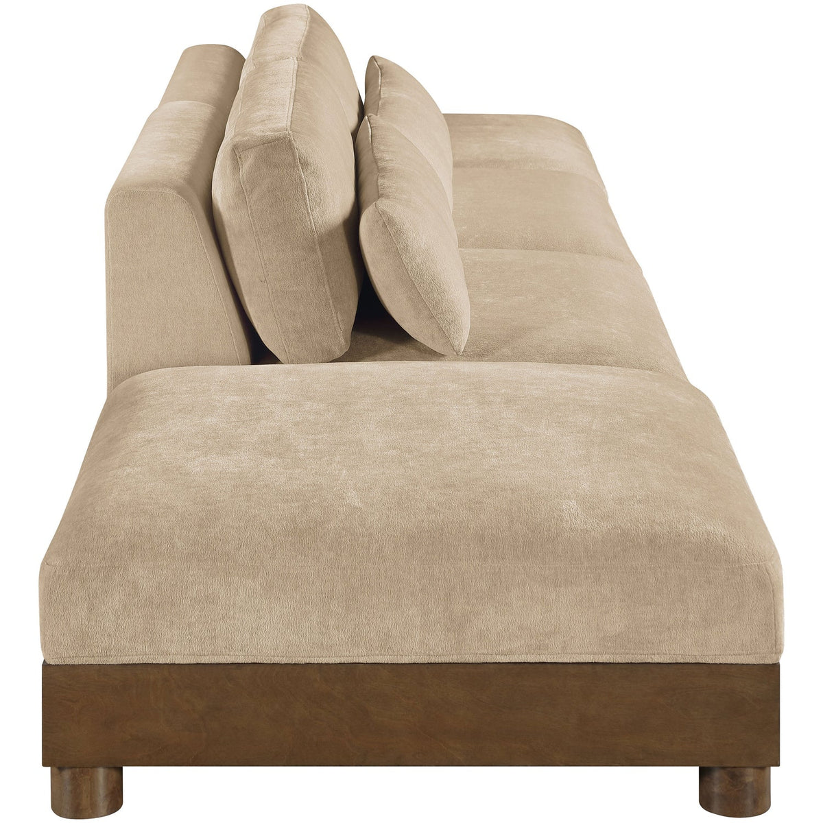 Turin 160in Beige Chenille Fabric Upholstered 4 Piece Modular Sofa