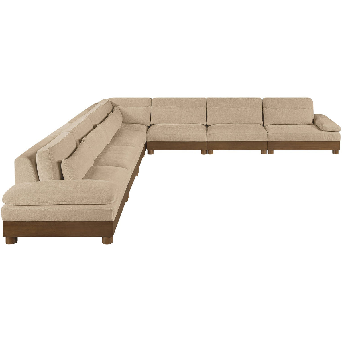 Turin 167.75in Beige Chenille Fabric Upholstered 7 Piece Modular Sectional Sofa