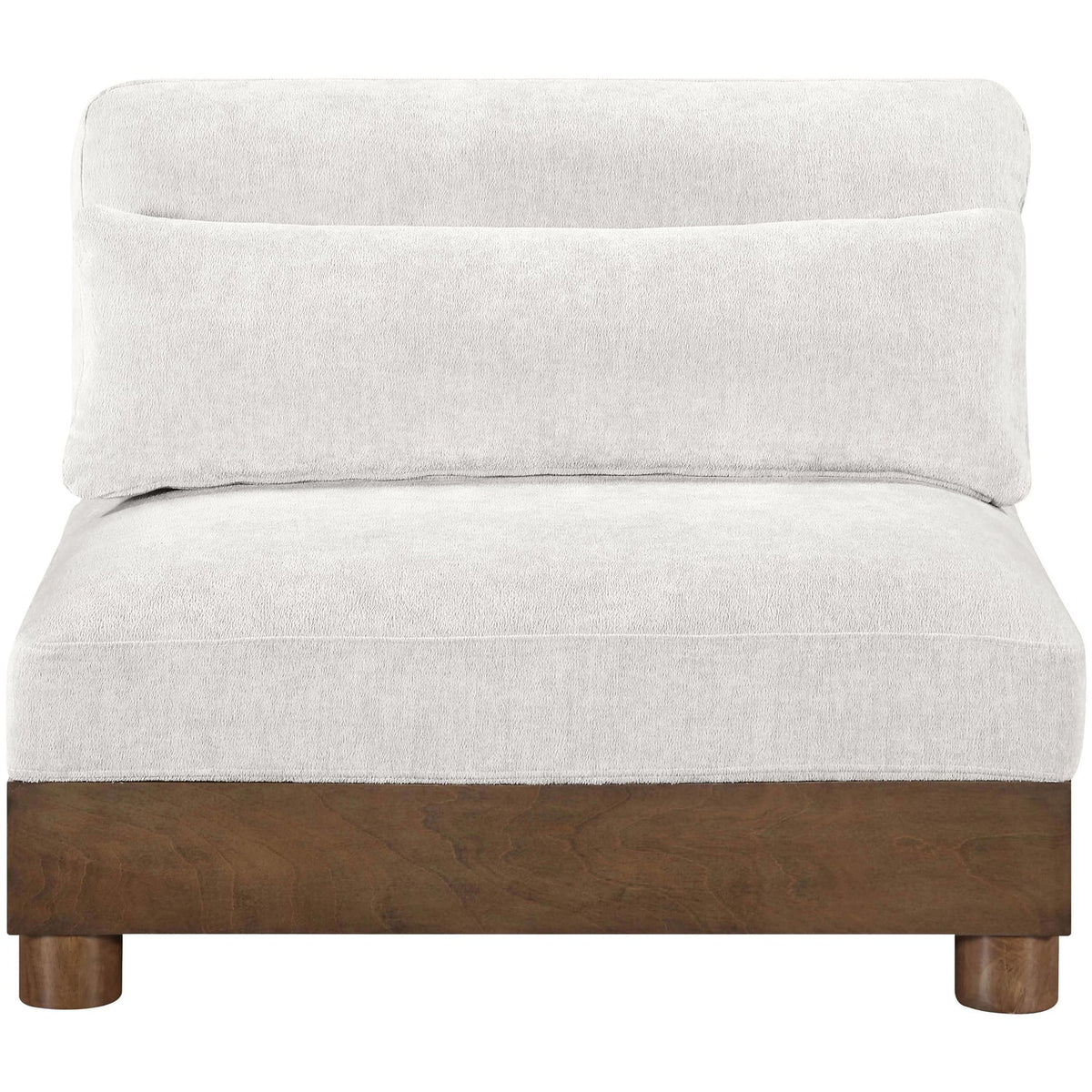 Turin Cream Chenille Fabric Upholstered Modular Armless Chair