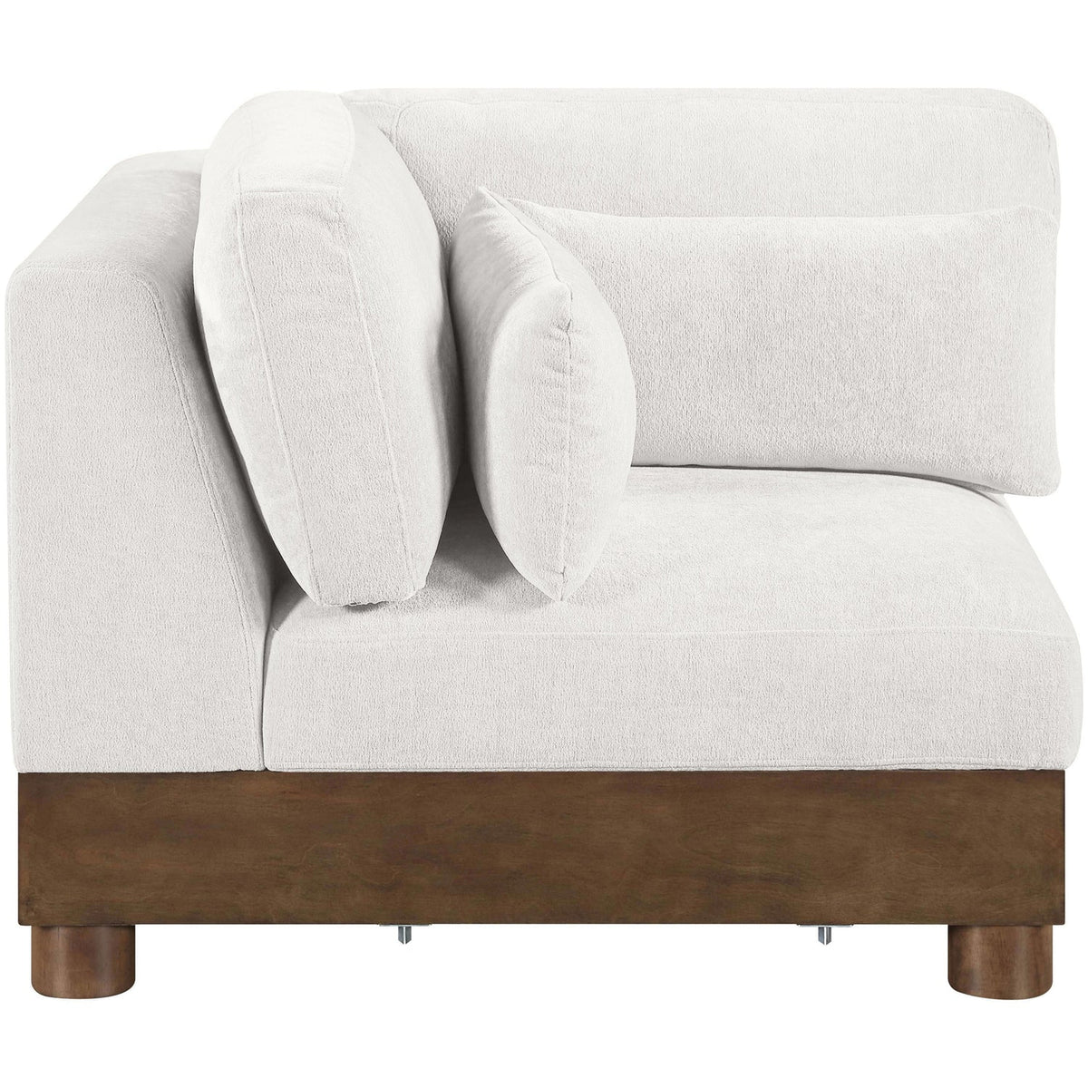 Turin Cream Chenille Fabric Upholstered Modular Corner Chair