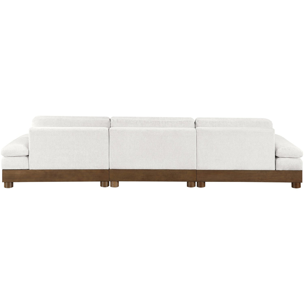 Turin 13 5 .5in Cream Chenille Fabric Upholstered 3 Piece. Modular Sofa