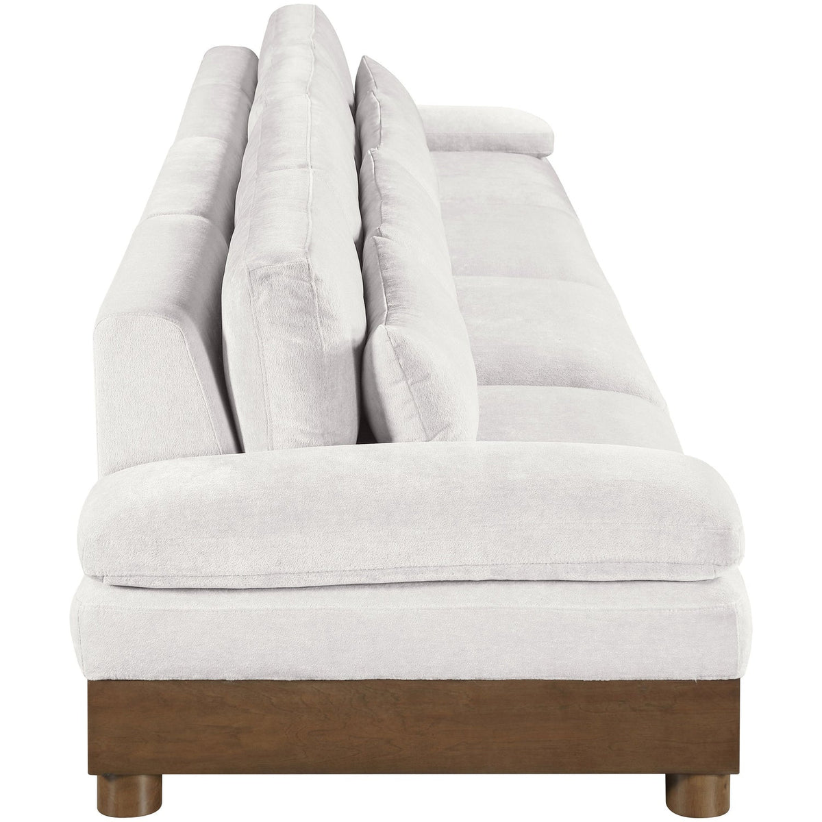 Turin 175.5in Cream Chenille Fabric Upholstered 4 Piece Modular Sofa