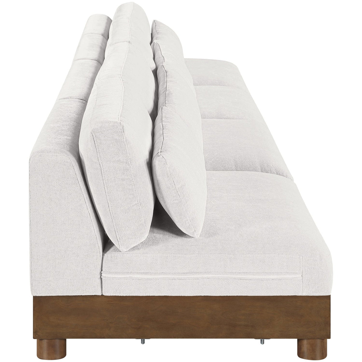 Turin 16 0in Cream Chenille Fabric Upholstered 4 Piece. Modular Sofa