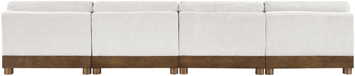 Turin 16 0in Cream Chenille Fabric Upholstered 4 Piece. Modular Sofa
