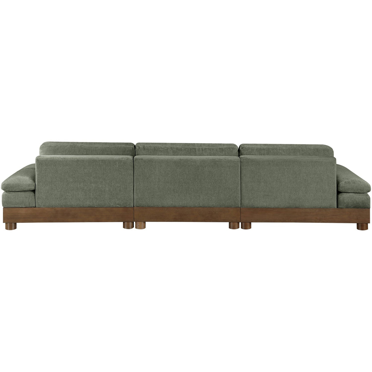Turin 13 5 .5in Green Chenille Fabric Upholstered 3 Piece. Modular Sofa