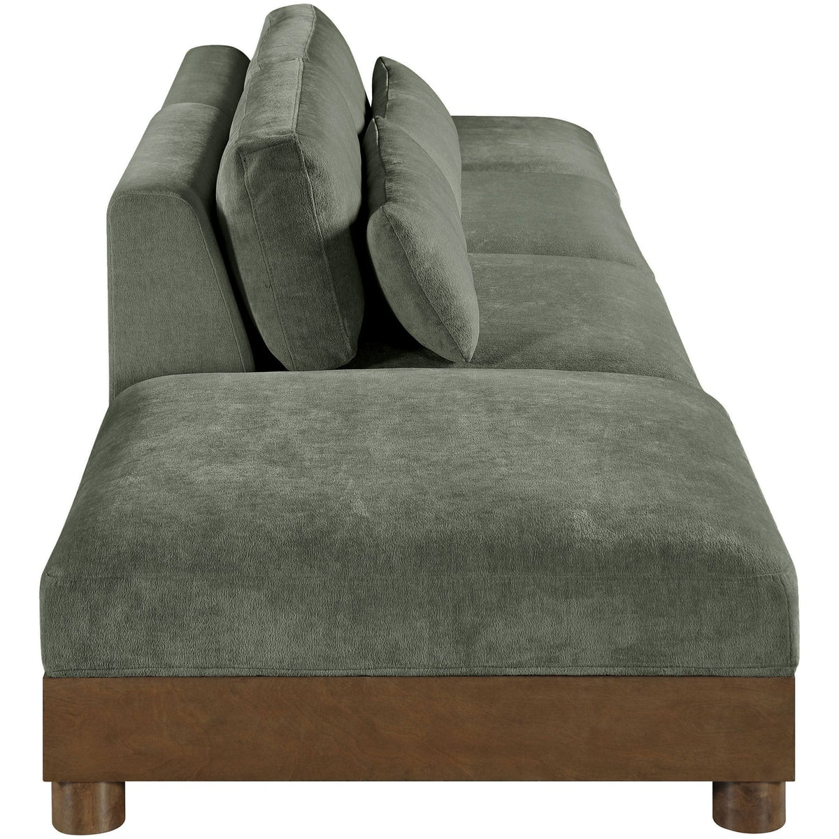 Turin 160in Green Chenille Fabric Upholstered 4 Piece Modular Sofa