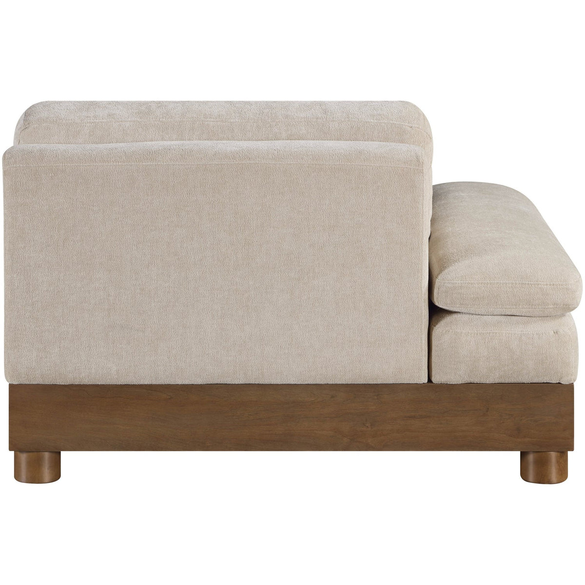 Turin Taupe Chenille Fabric Upholstered Modular Left Arm Chair