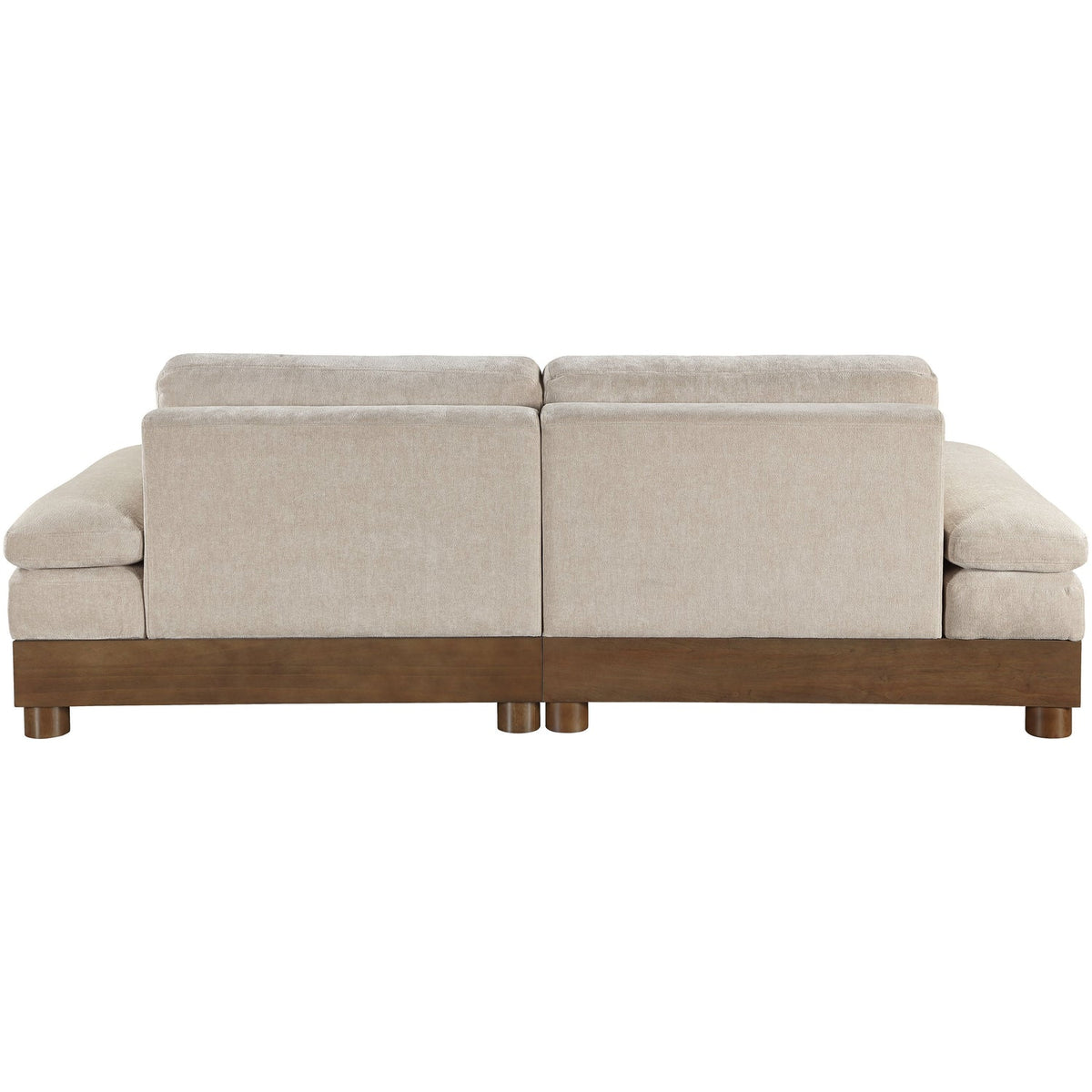 Turin 95.5in Taupe Chenille Fabric Upholstered 2 Piece Modular Sofa