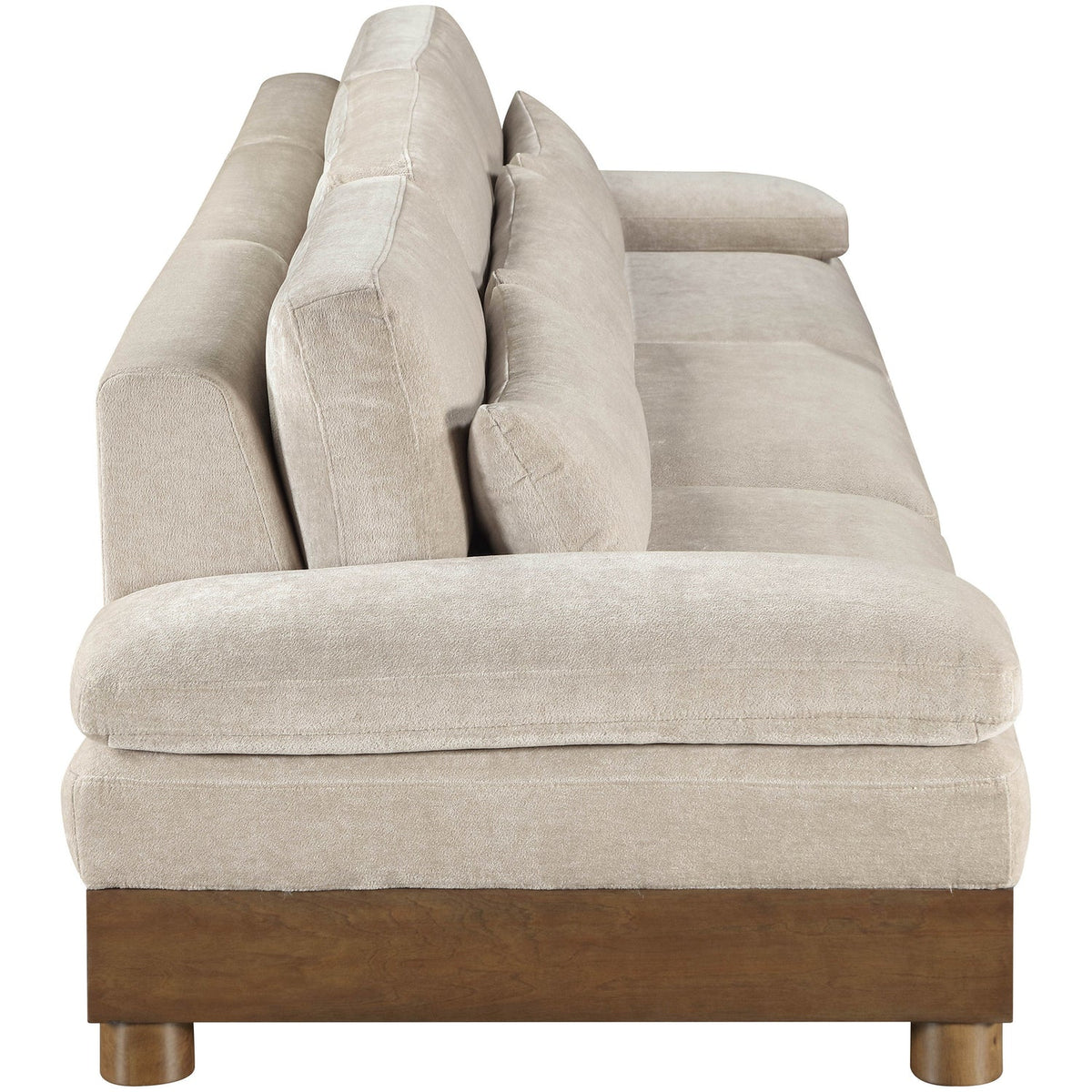 Turin 13 5 .5in Taupe Chenille Fabric Upholstered 3 Piece. Modular Sofa