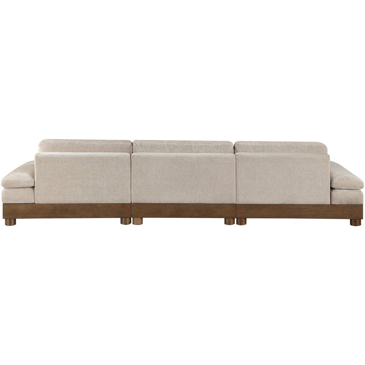 Turin 13 5 .5in Taupe Chenille Fabric Upholstered 3 Piece. Modular Sofa