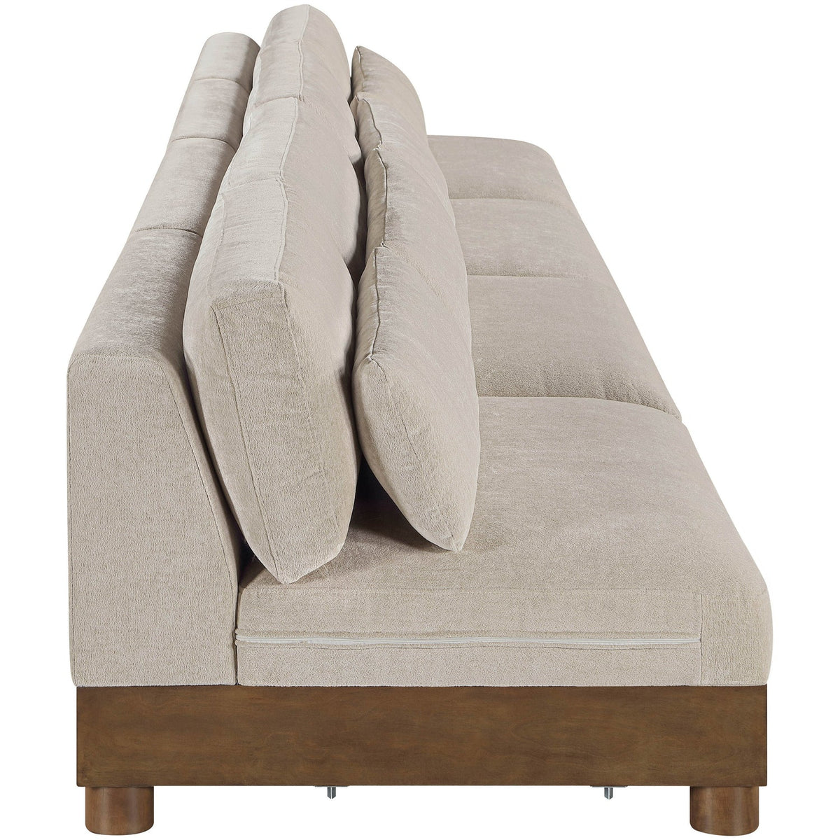 Turin 16 0in Taupe Chenille Fabric Upholstered 4 Piece. Modular Sofa