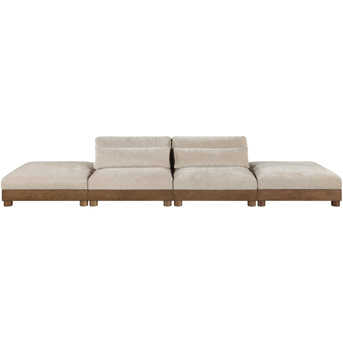 Turin 16 0in Taupe Chenille Fabric Upholstered 4 Piece. Modular Sofa