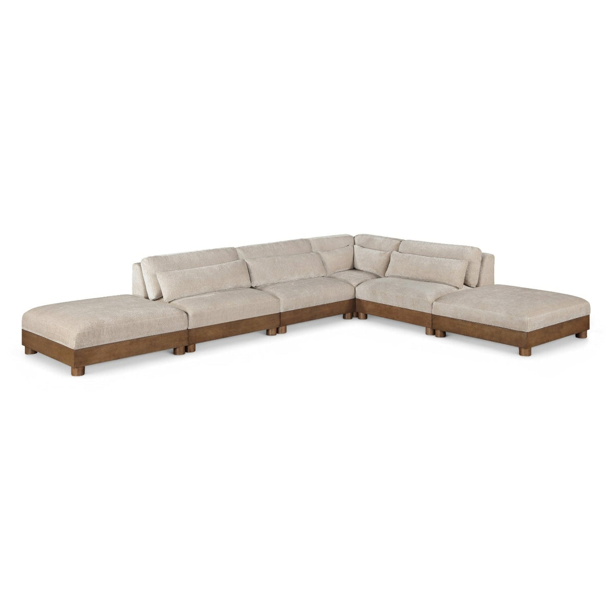 Turin 160" Taupe Chenille Fabric Upholstered 6pc. Modular Sectional in taupe chenille, primary product view