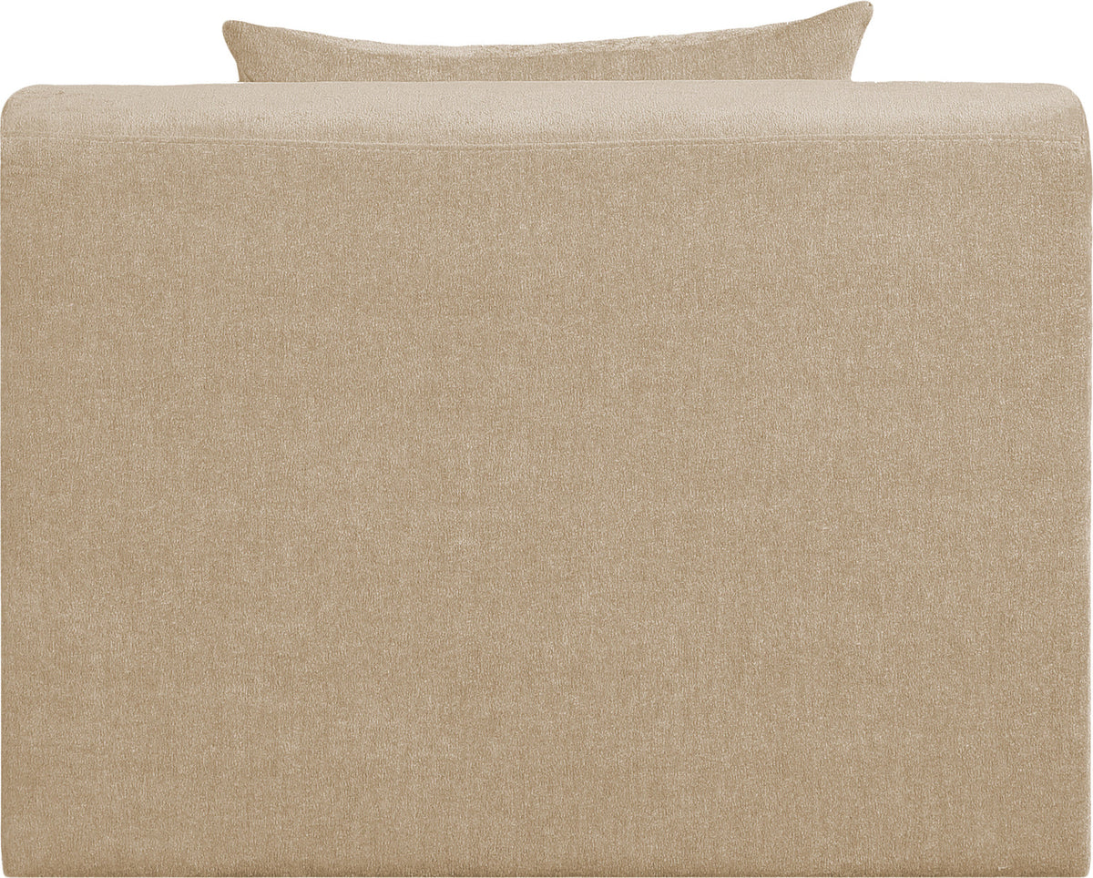 Stellar Beige Chenille Fabric Upholstered Modular Armless Chair